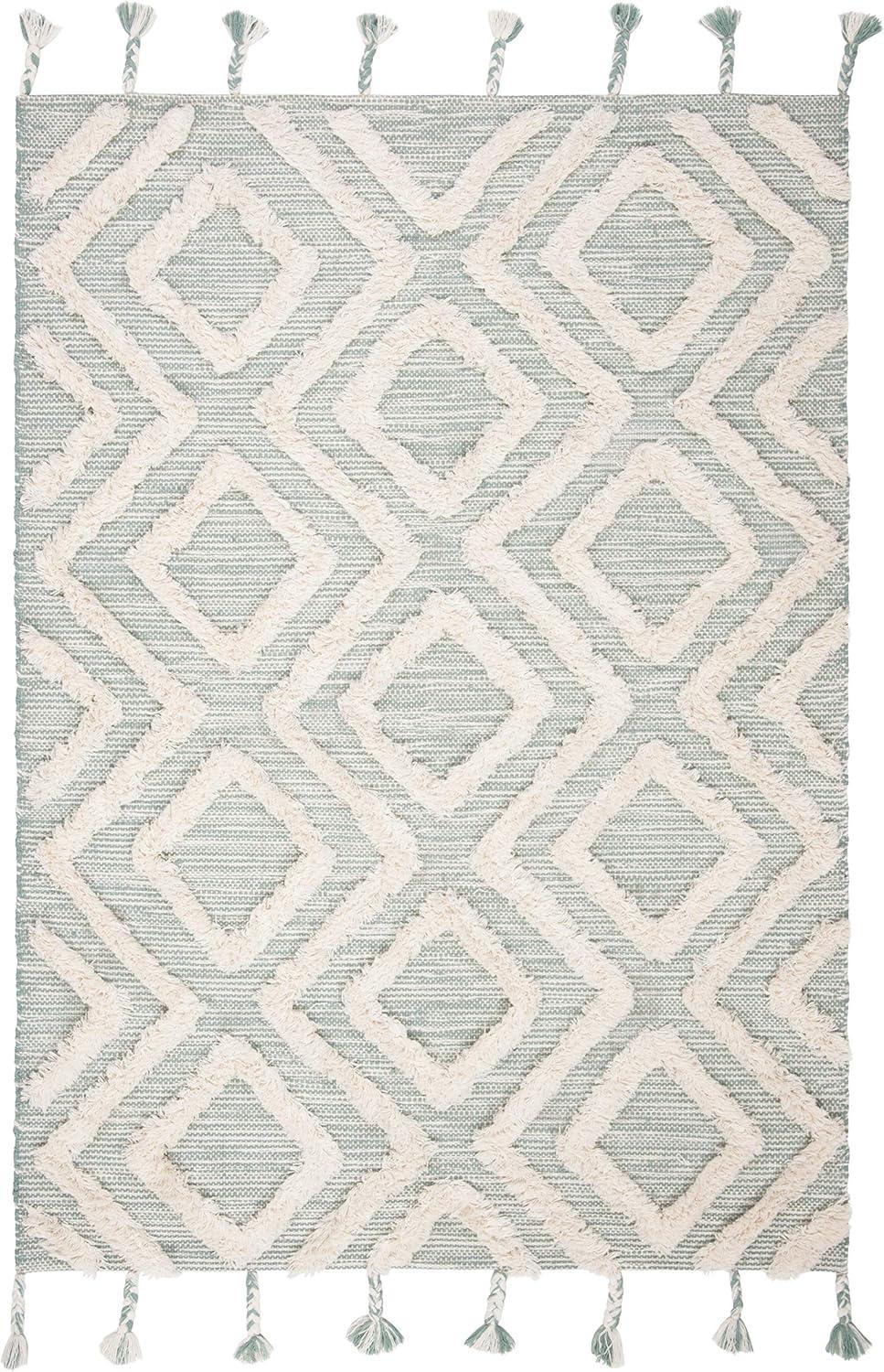 Kenya KNY331 Hand Tufted Area Rug - Aqua/Ivory - 6'x9' - Safavieh.