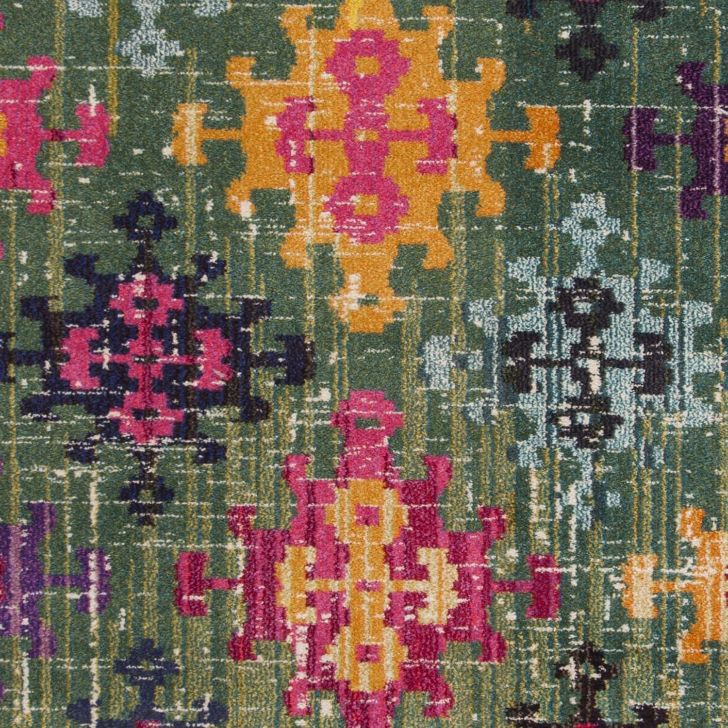 Monaco MNC244 Power Loomed Indoor Accent Rug - Green/Multi - 3'x5' - Safavieh.