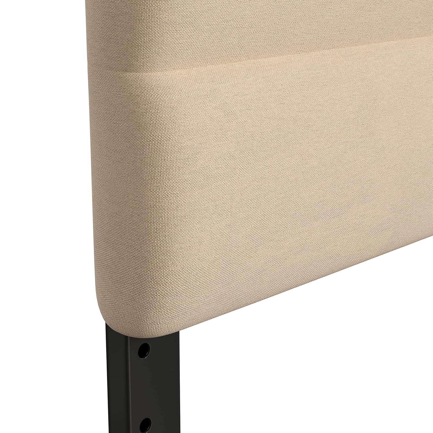 Flash Furniture Paxton Queen Channel Stitched Fabric Upholstered Headboard, Adjustable Height from 44.5" to 57.25" - Cream