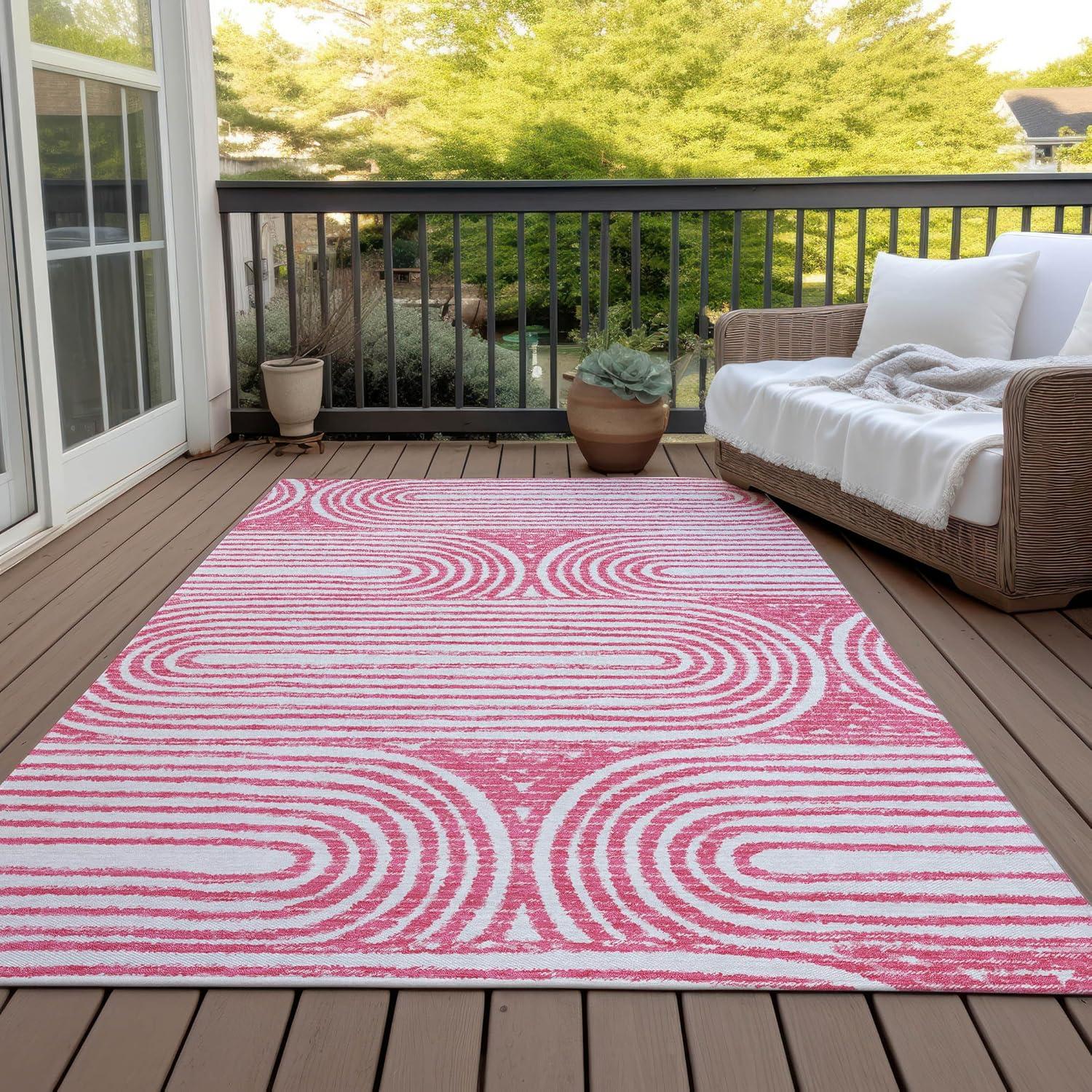 Addison Rugs Chantille ACN540 Blush 2'6" x 3'10" Indoor Outdoor Area Rug, Easy Clean, Machine Washable, Non Shedding, Bedroom, Living Room, Dining Room, Kitchen, Patio Rug