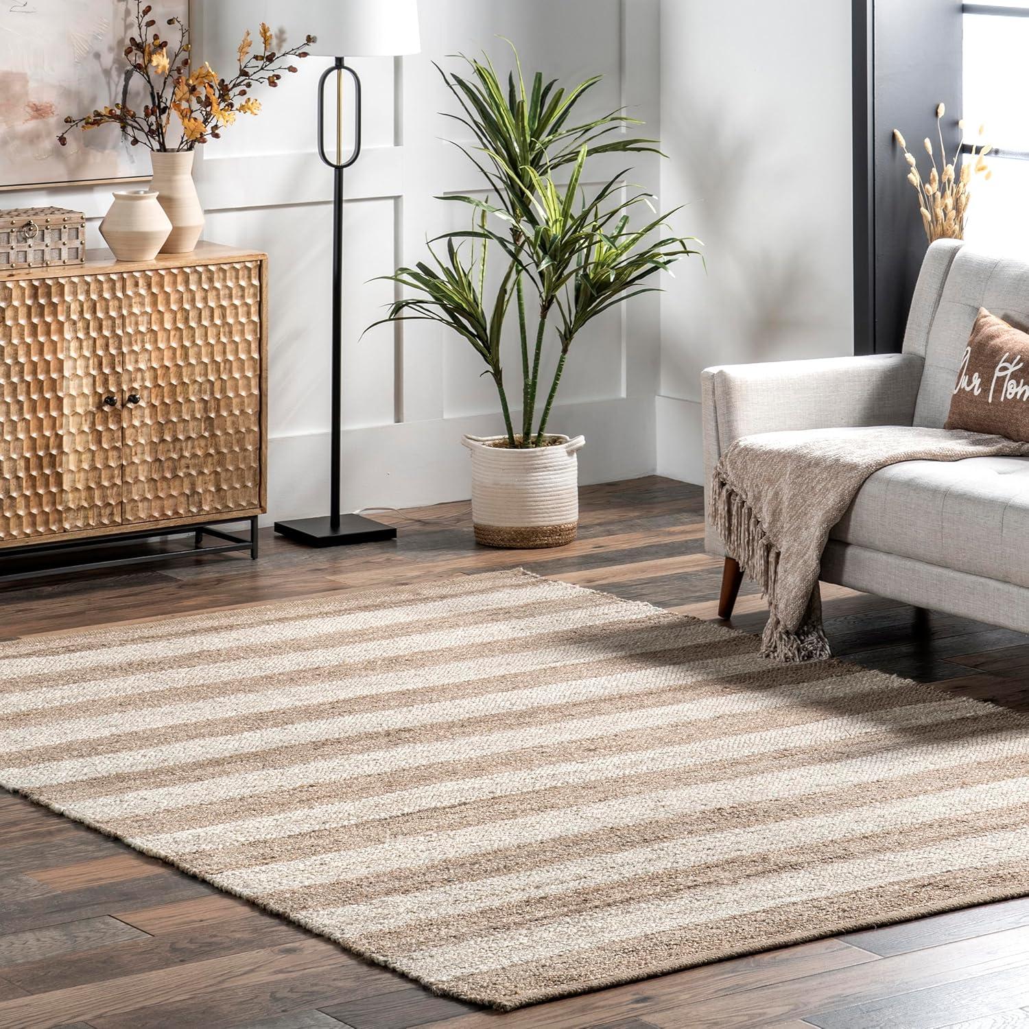 Nuloom Flatweave Alisia Stripes Jute Area Rug