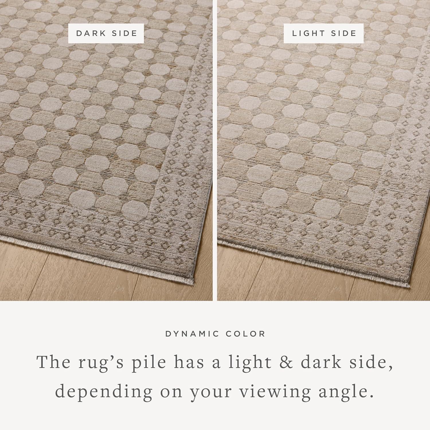 Taupe and Natural Geometric Low Pile Area Rug