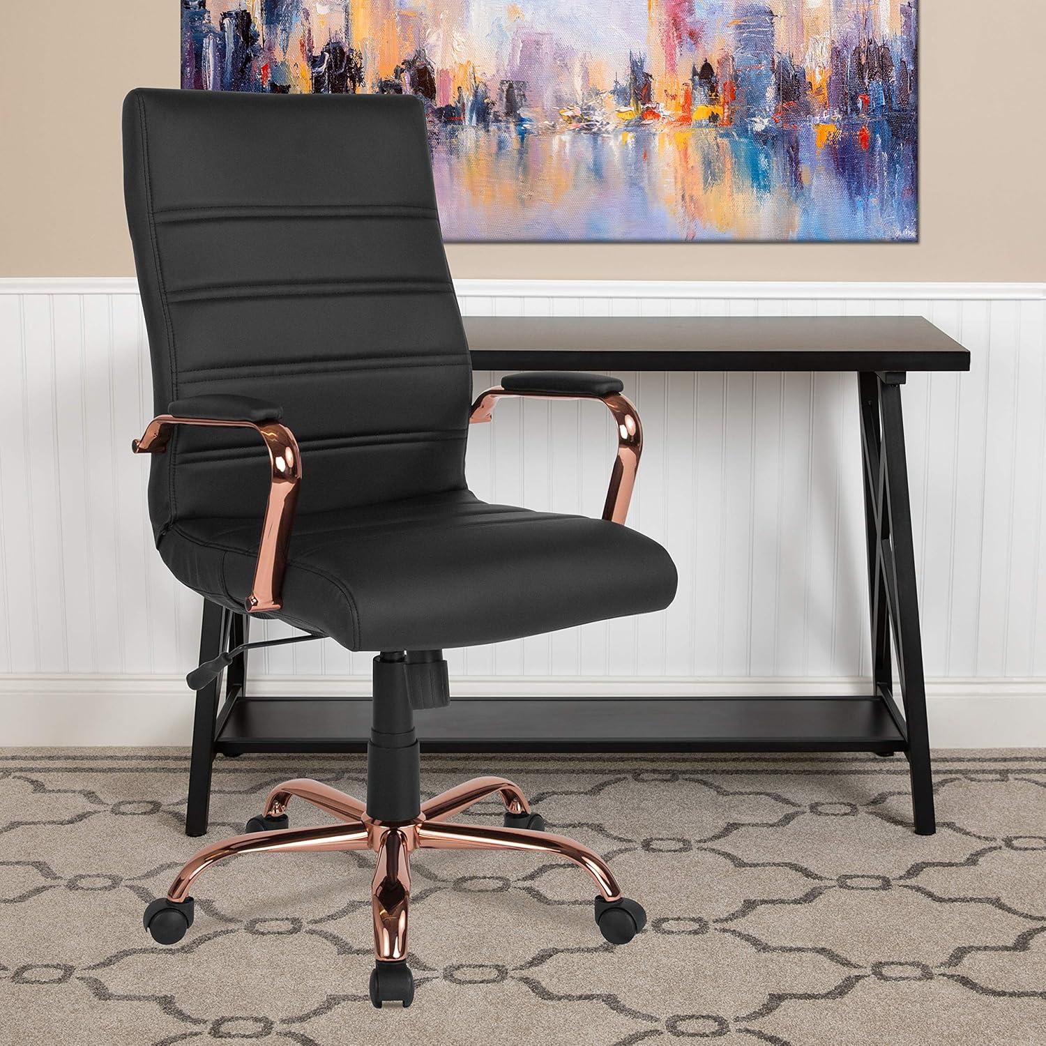 Flash Furniture High Back Executive Swivel Office Chair with Metal Frame and Arms