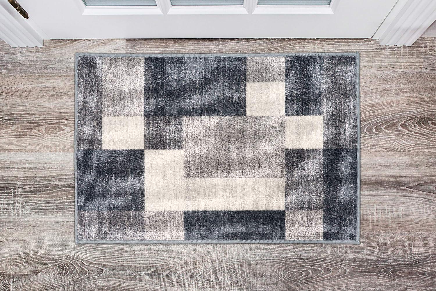 World Rug Gallery Modern Boxes Design Non-slip (Non-skid) Area Rug