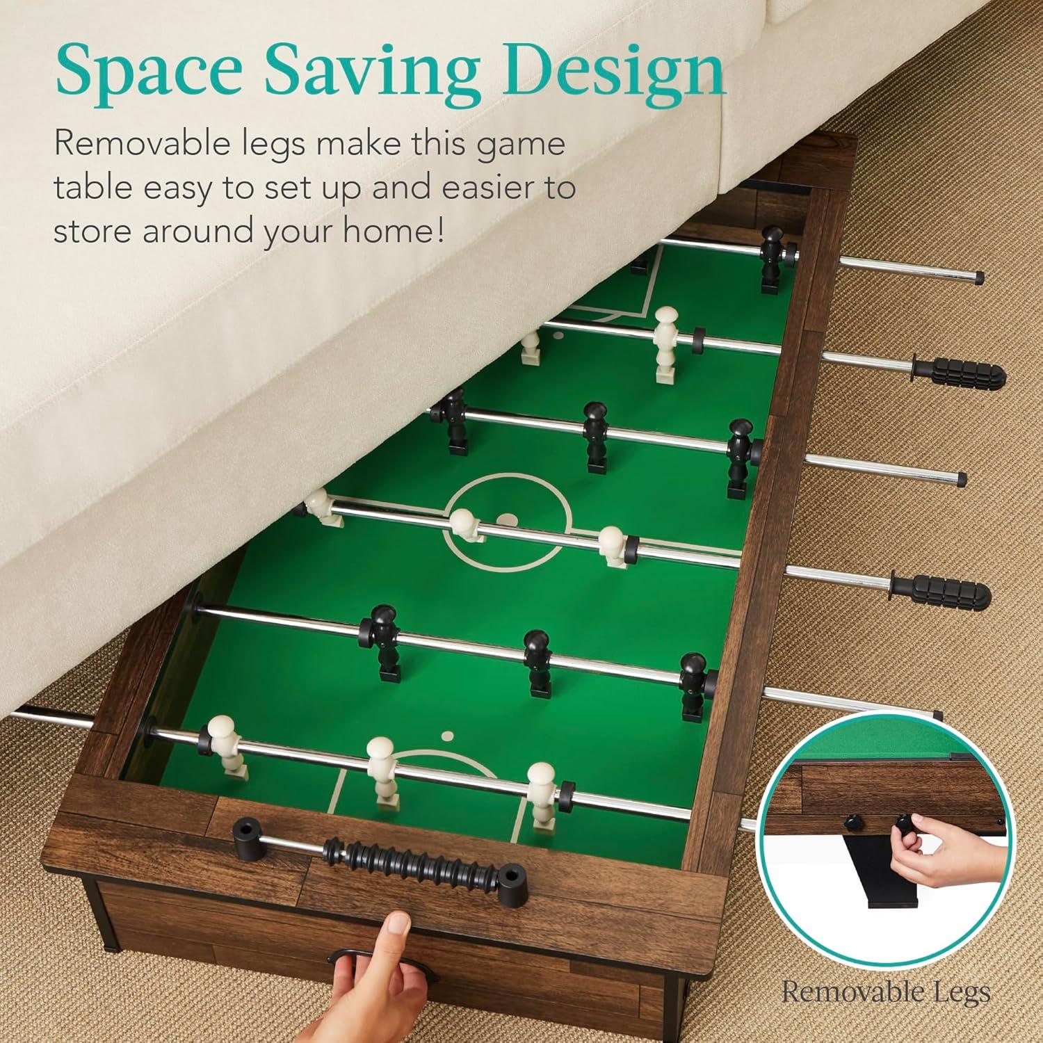 Best Choice Products 40in Tabletop Foosball Table, Arcade Table Soccer for Home, Game Room w/ 2 Balls - Dark Wood