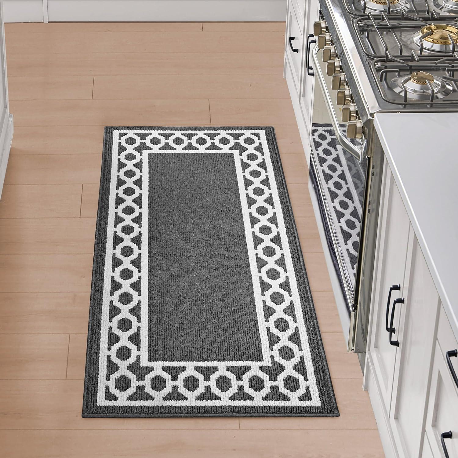 Tufted Performance Trellis Border Runner Rug