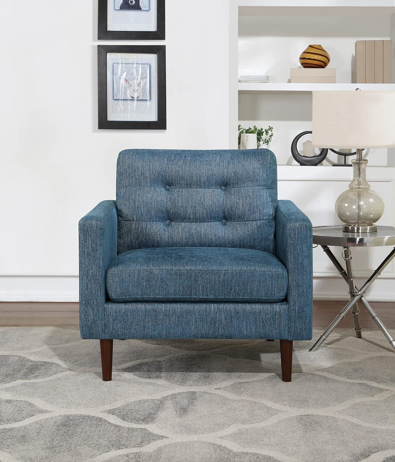 Grayburn Mid-Century Chair in Navy Fabric