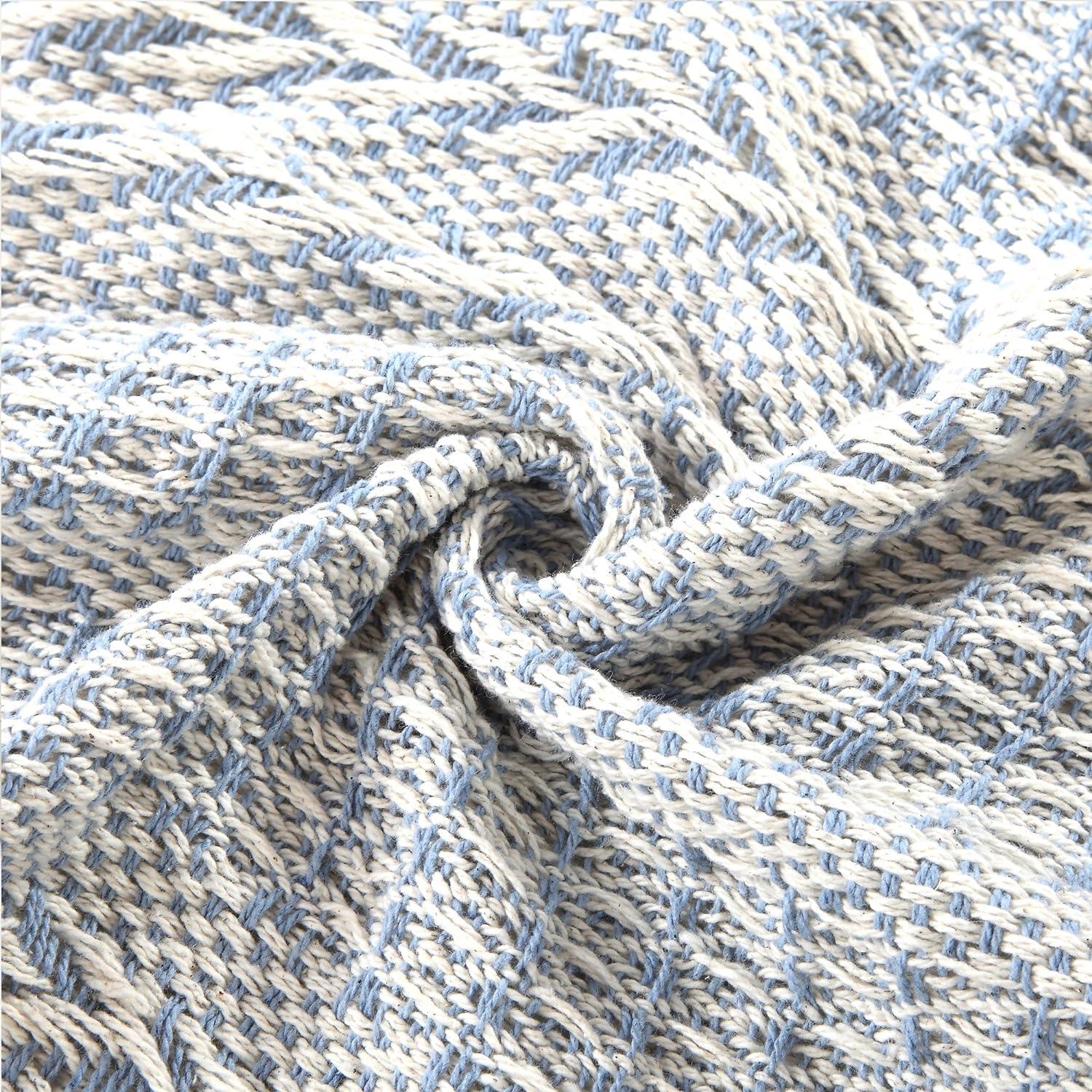 Chic Batik Fringed 100% Cotton Throw Blanket, 50" x 60", Gray
