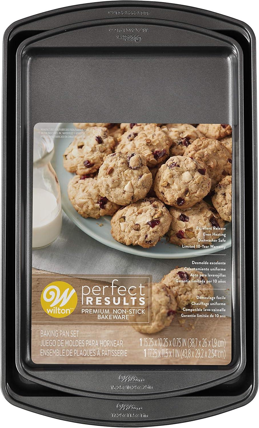 Gray Aluminum Non-Stick Cookie Baking Sheets Set, 2-Piece