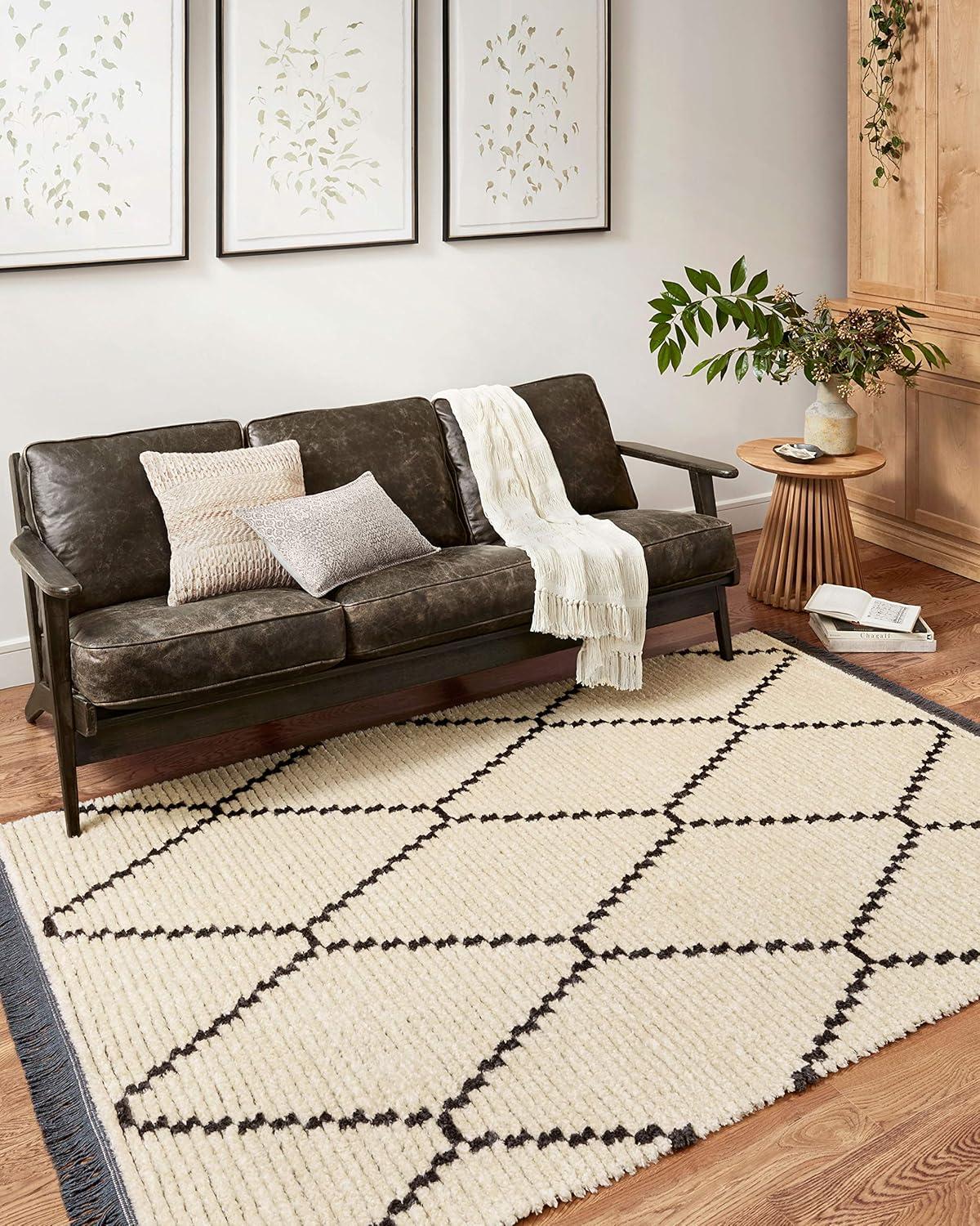 Chris Loves Julia x Loloi Alice Geometric Cream/Charcoal Rug