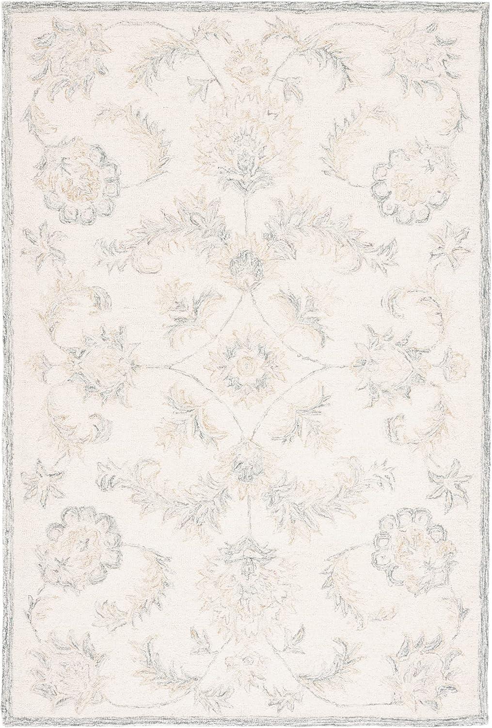 SAFAVIEH Martha Stewart Tufted Floral Area Rug, Ivory/Sage, 3' x 5'