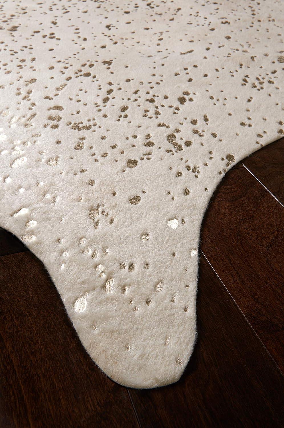 Loloi II Bryce Faux Cowhide Ivory / Champagne Area Rug