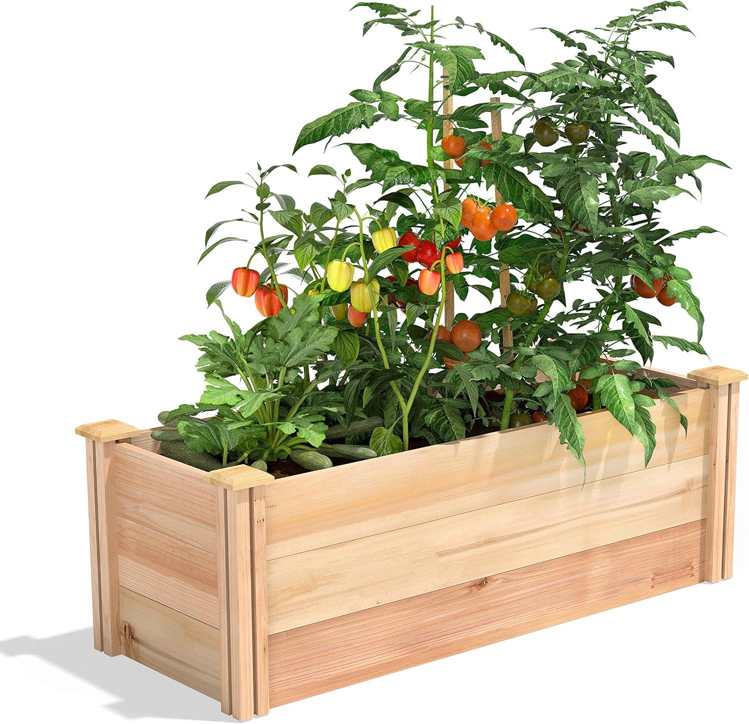 Premium Cedar Raised Garden Bed for Outdoor Use