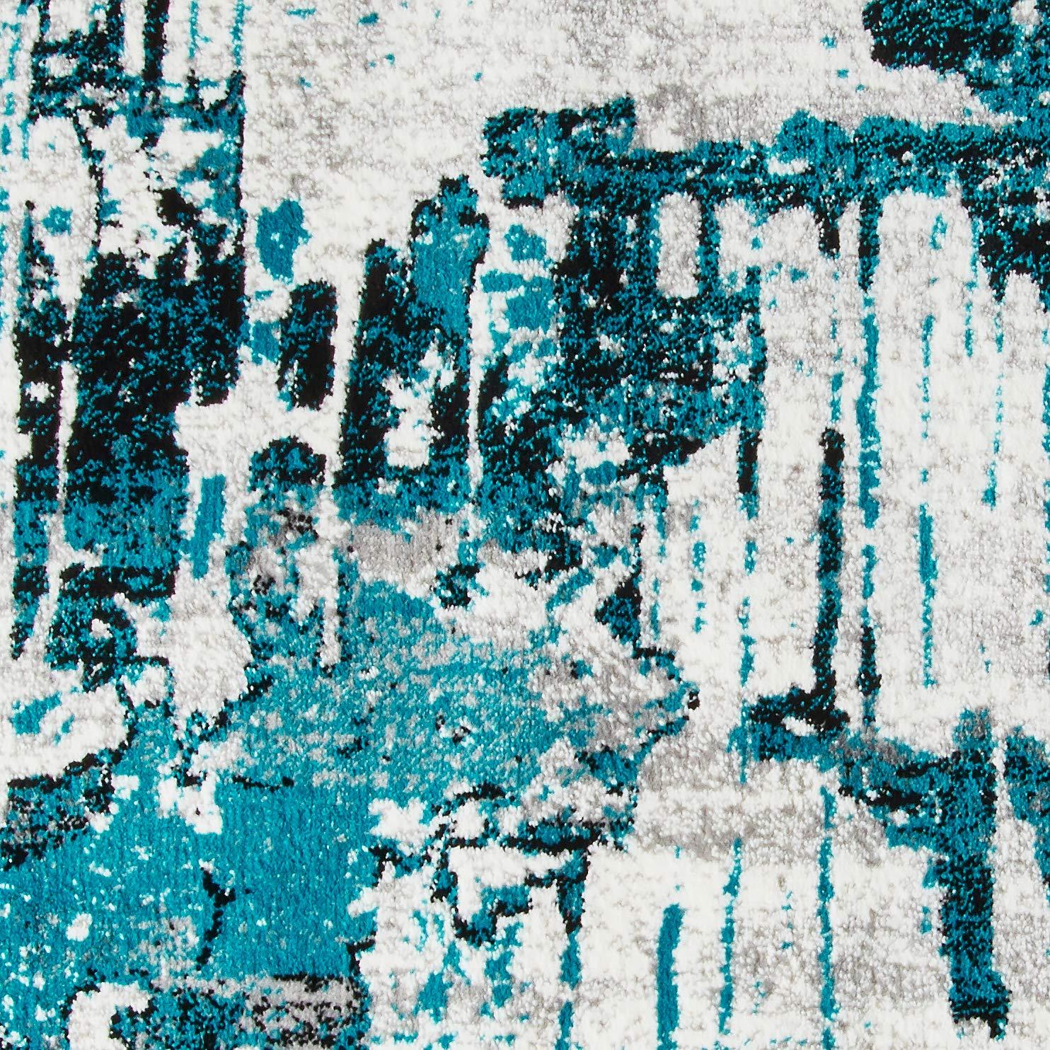 Luxe Weavers Contemporary Abstract Area Rug, Turquoise 5x7