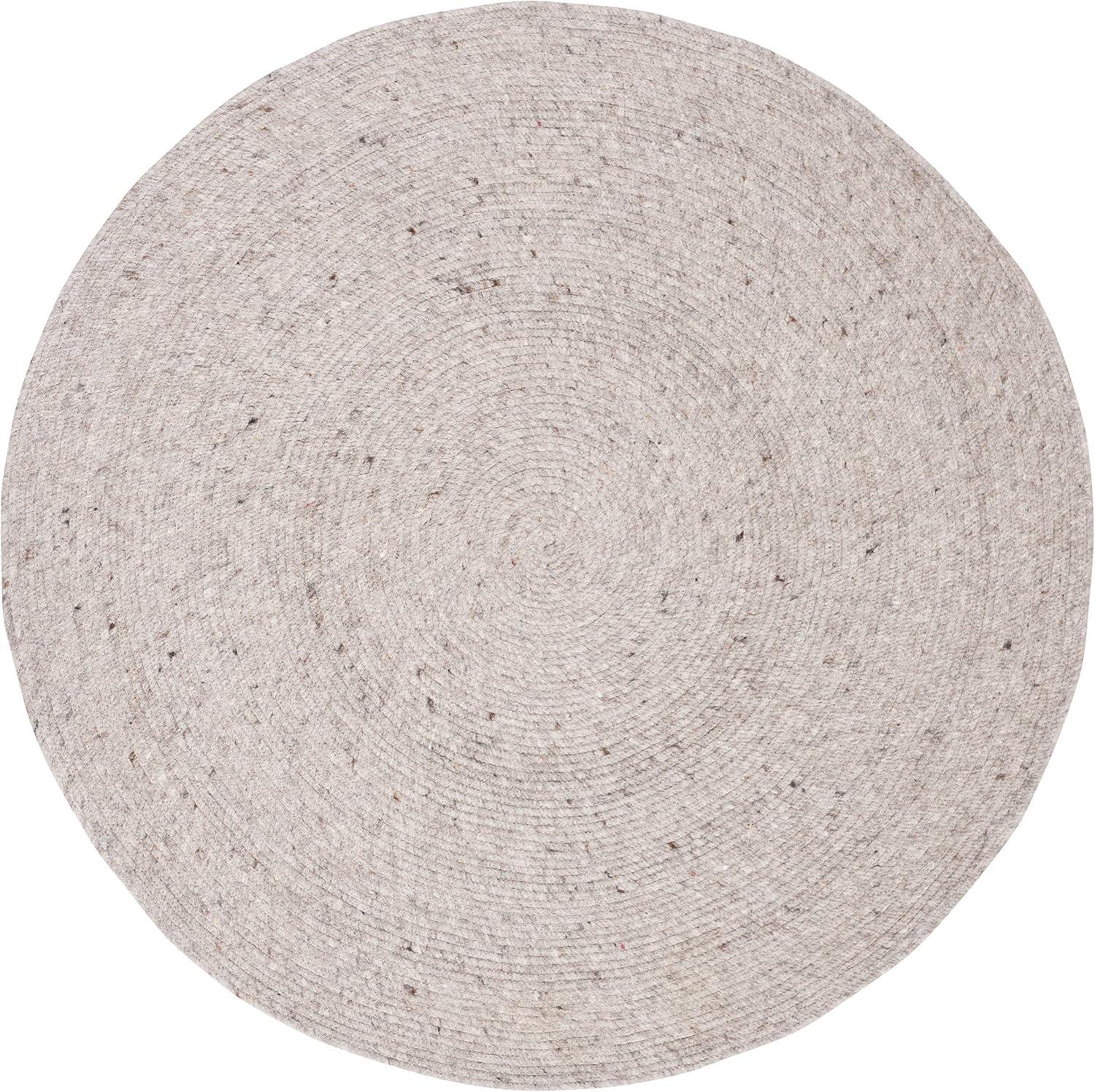 SAFAVIEH Braided Ronan Solid Reversible Area Rug, Light Grey, 7' x 7' Round