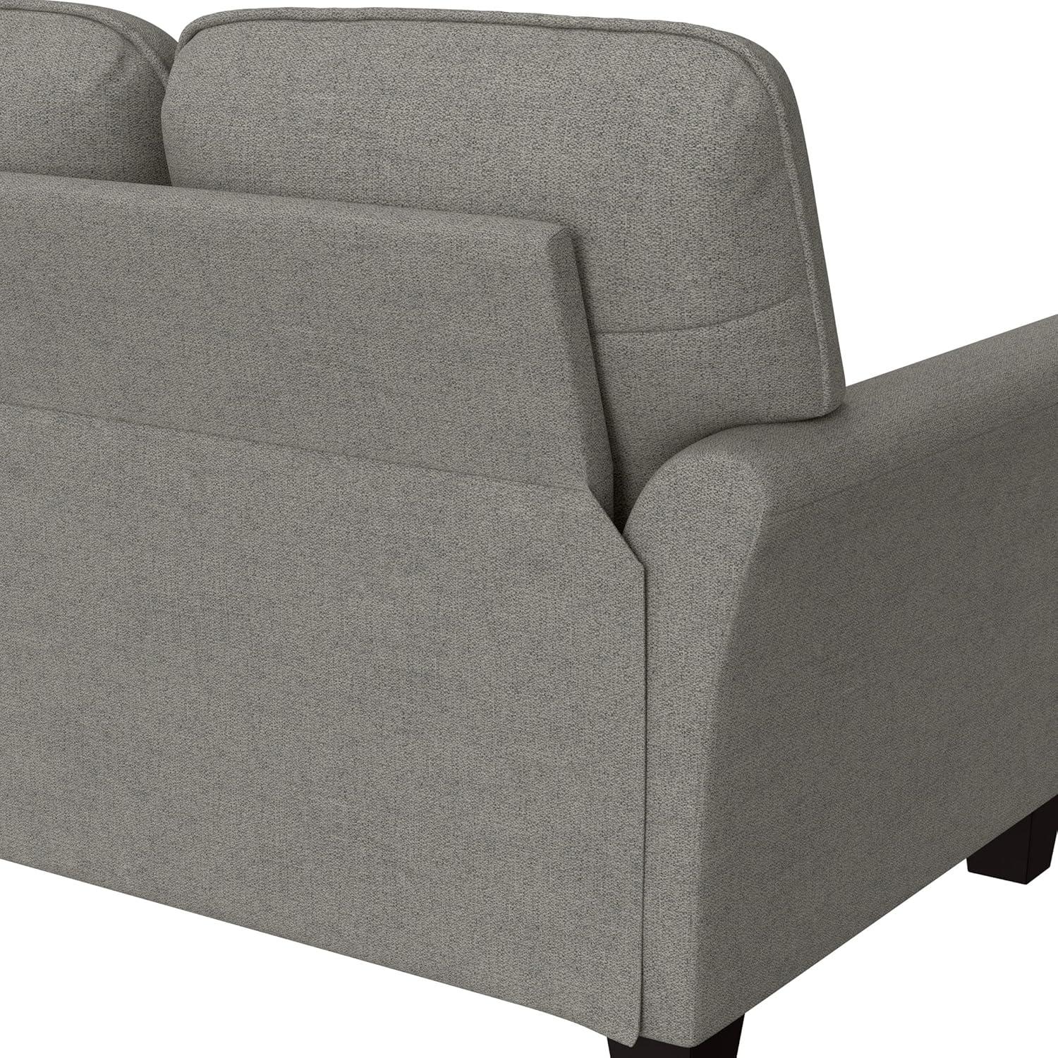 Gray Fabric Upholstered Sofa with Removable Cushions and Rolled Arms