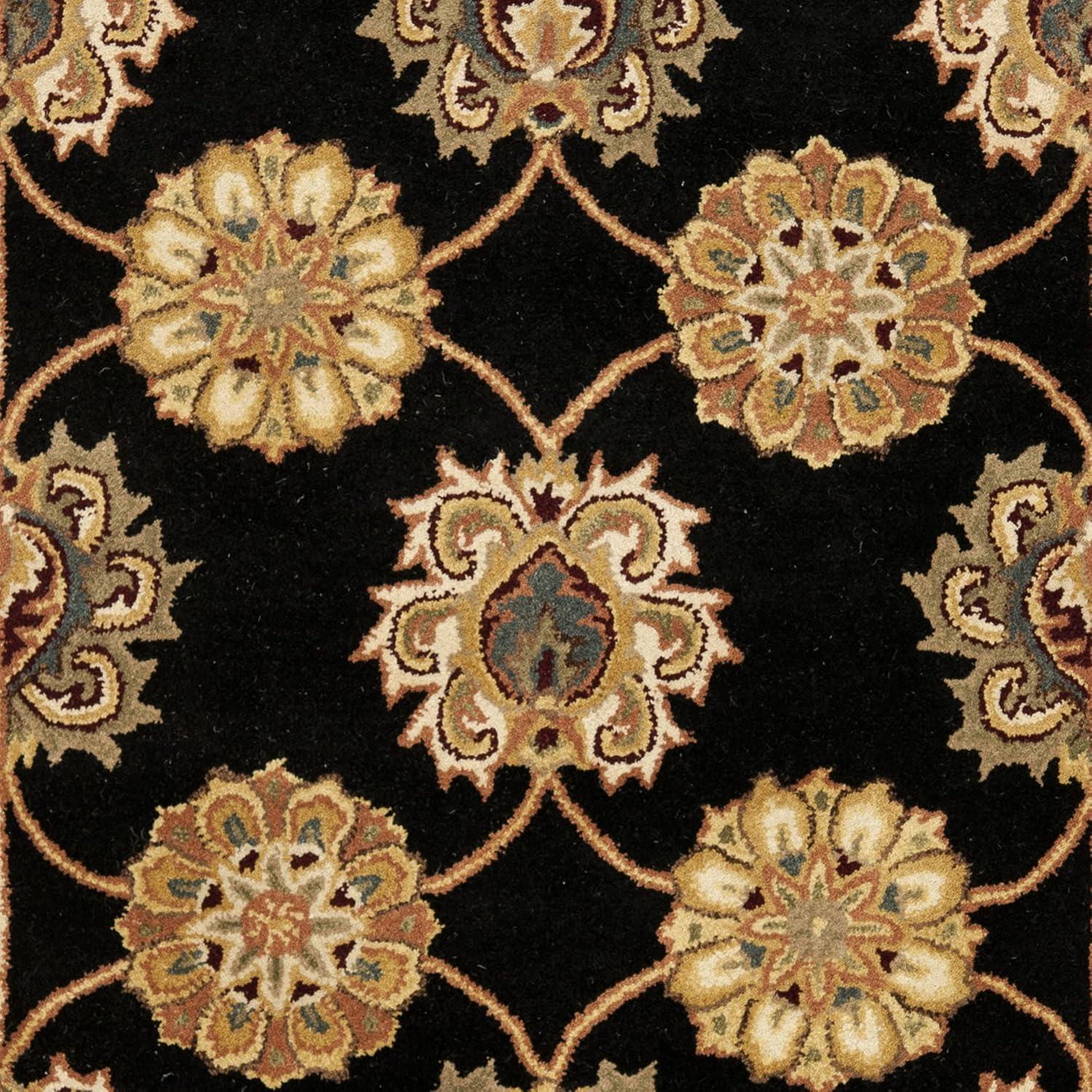 Heritage HG314 Handmade Area Rug - 4'x6' - Black - Safavieh