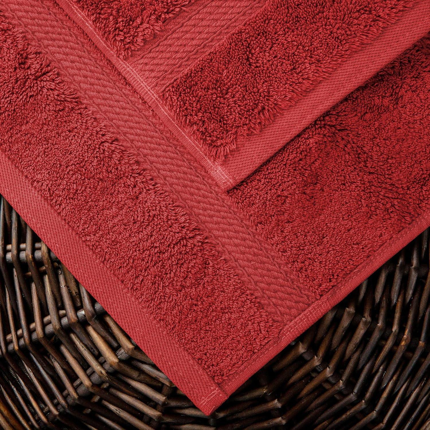 Superior Egyptian Cotton Pile Bath Towel Set of 2, Ultra Soft Luxury Towels, Thick Plush Essentials, Absorbent Heavyweight, Guest Bath, Hotel, Spa, Home Bathroom, Shower Basics, Coral