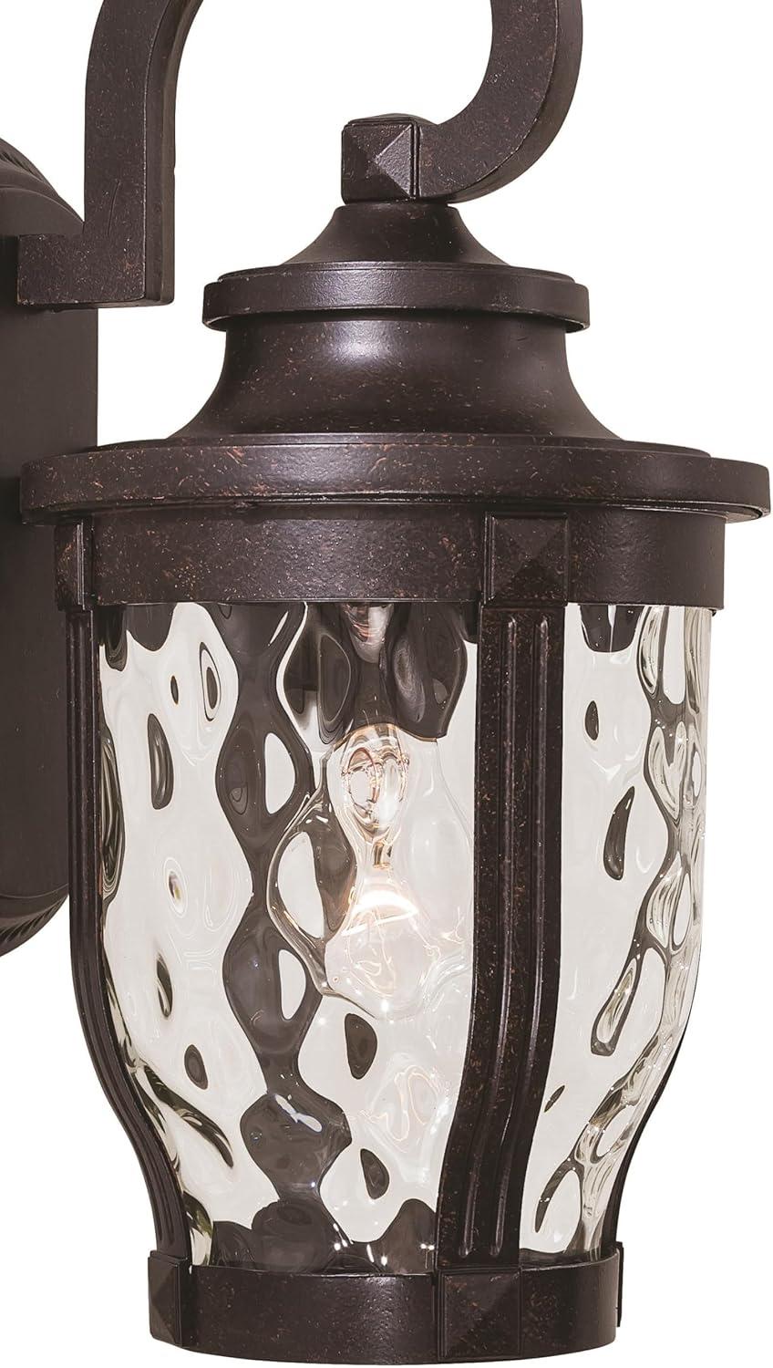 Minka Lavery Rustic Outdoor Wall Light Fixture Corona Bronze 16 1/4" Clear Hammered Glass for Post Exterior Deck Porch Yard Patio