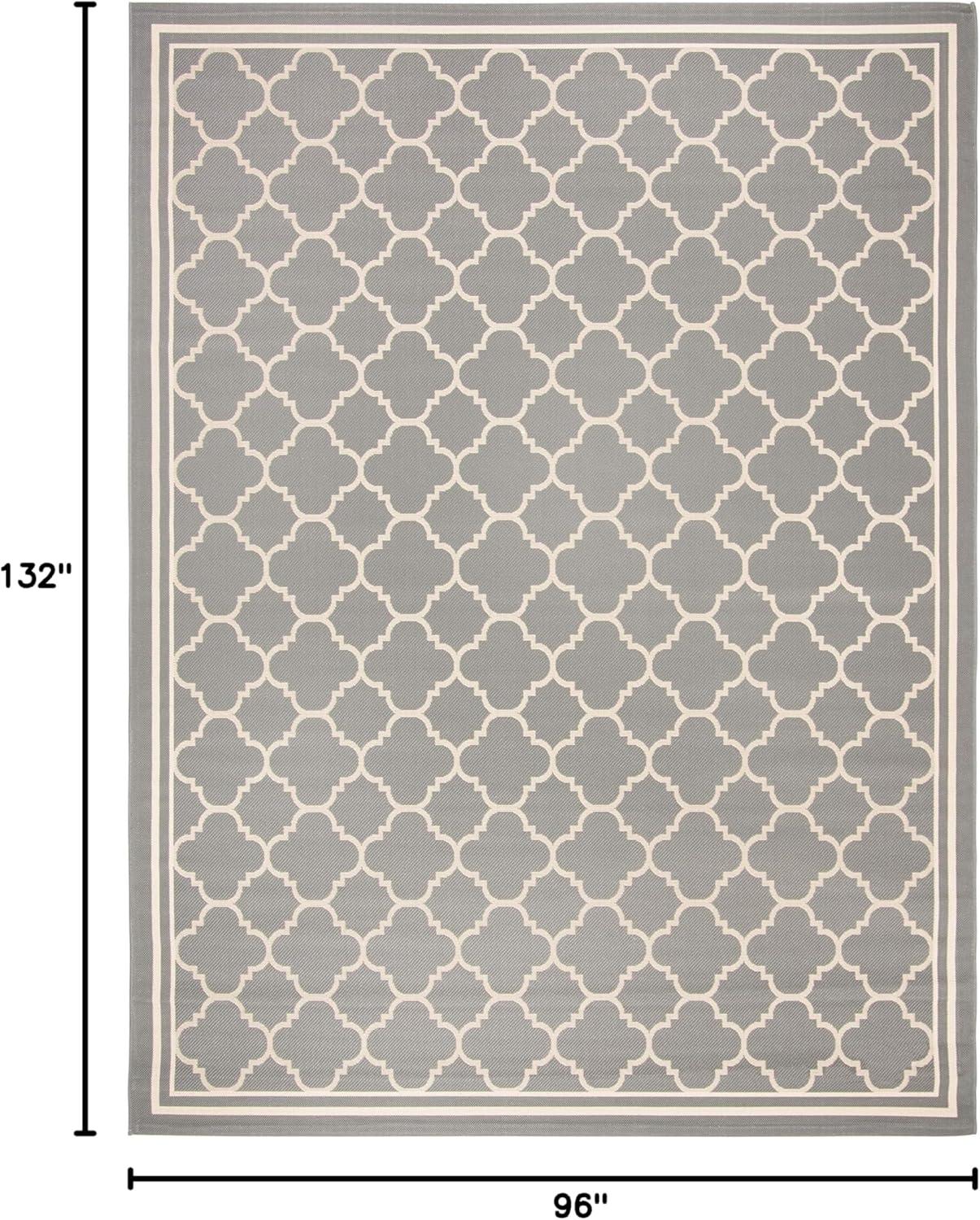 Courtyard CY6918 Power Loomed Indoor/Outdoor Area Rug - Anthracite/Beige - 8'x11' - Safavieh.
