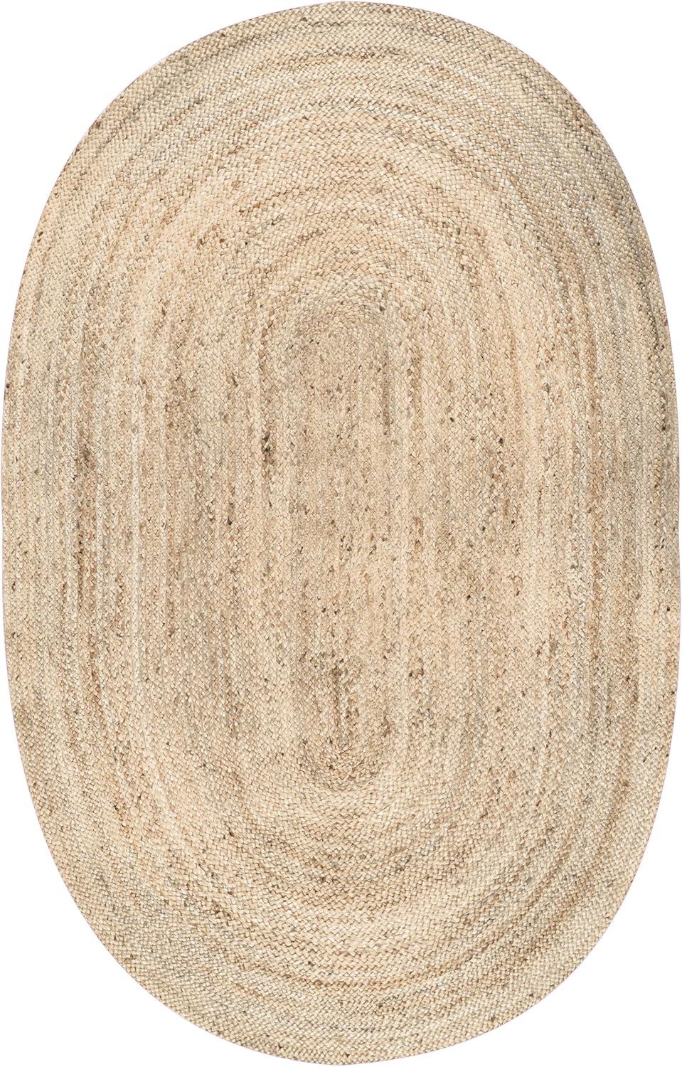 Natural Oval Handmade Jute Area Rug, 2x4