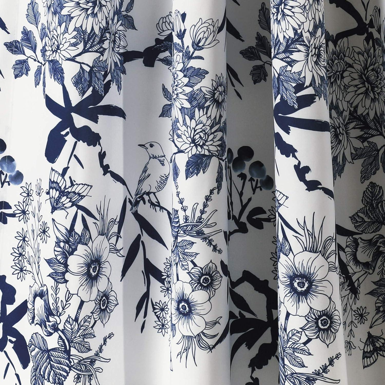 Botanical Garden Polyester Room Darkening Curtain Pair