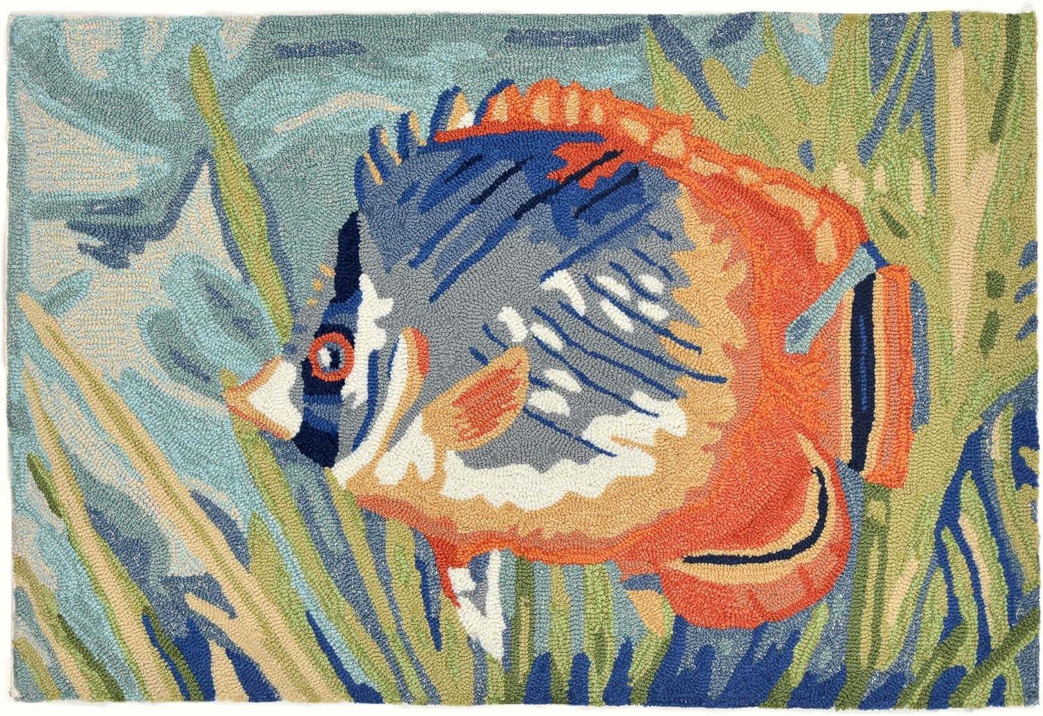 Liora Manne Ravella Tropical Fish Indoor/Outdoor Rug Ocean 2' x 3'