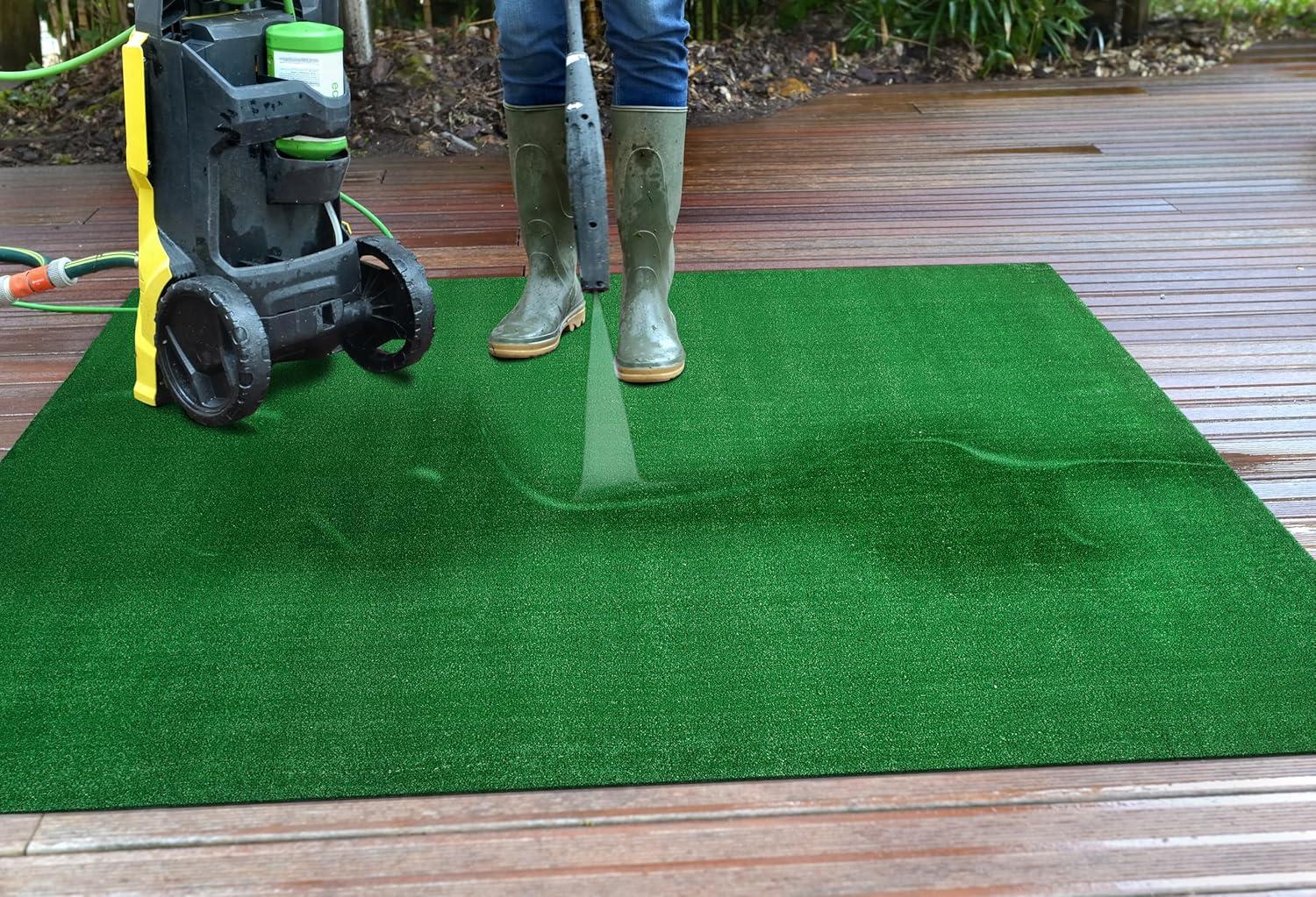 World Rug Gallery Artificial Turf Solid Grass Indoor Outdoor Area Rug