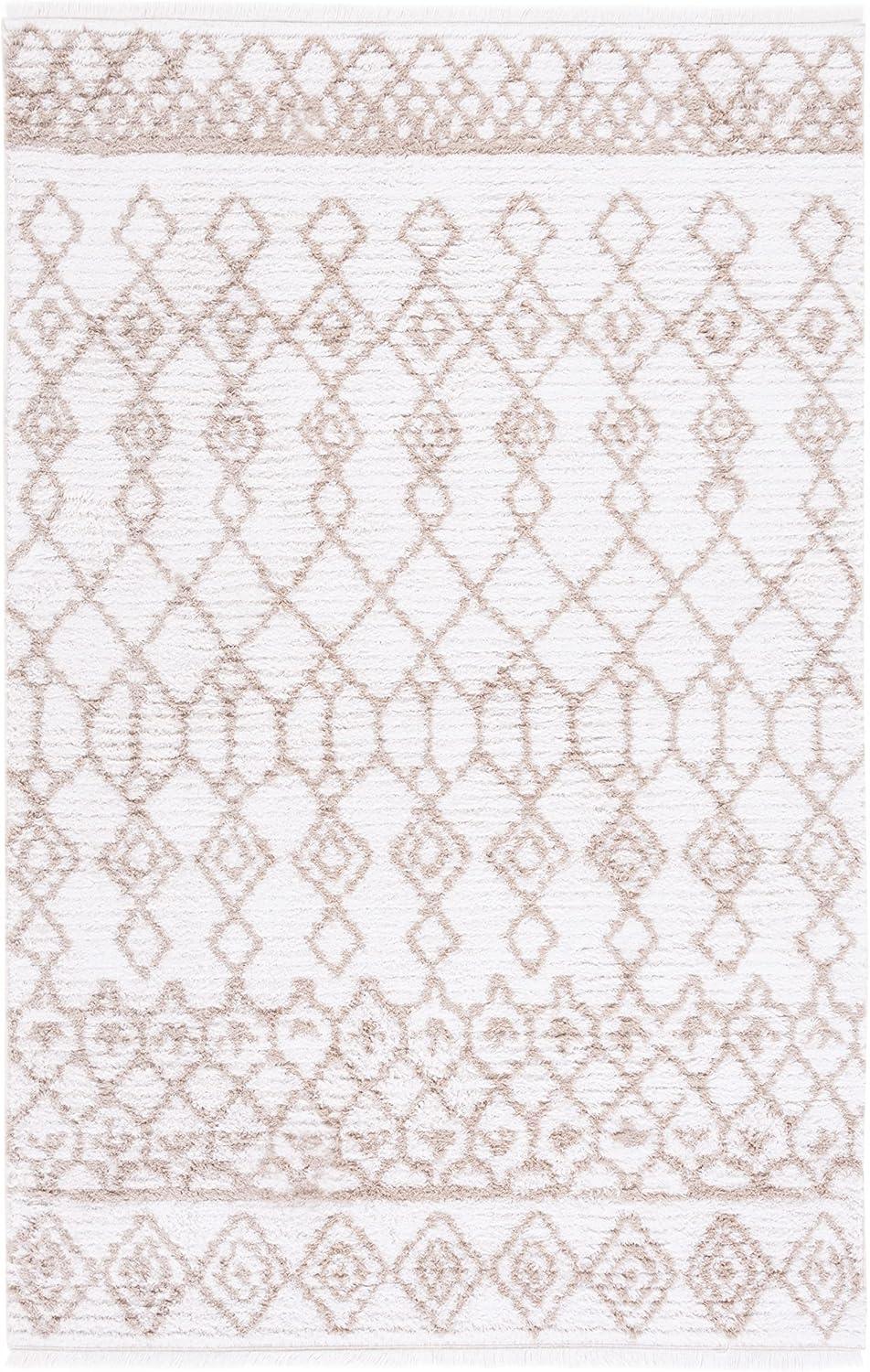 Augustine Nomadic Charm Ivory/Beige 54"x16" Synthetic Area Rug