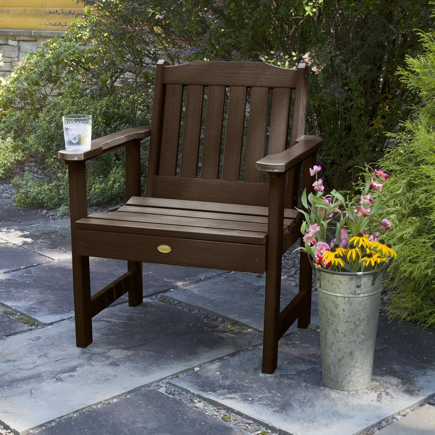 Lehigh Garden Patio Chair Weathered Acorn - highwood: Durable Outdoor Seating, Fade-Resistant