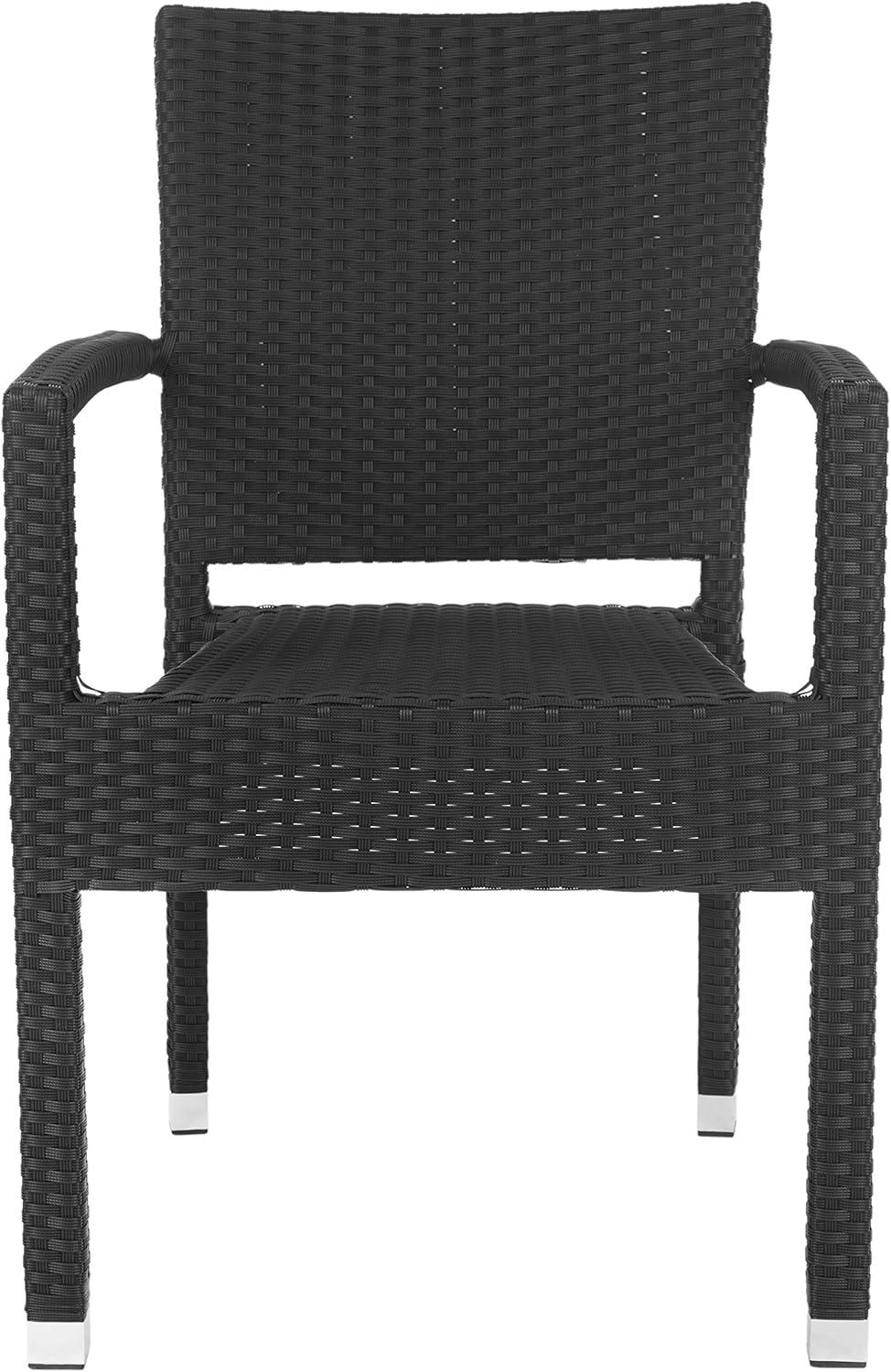 Kelda Stackable Arm Chair Indoor/Outdoor (Set Of 2) - PAT4004 - Black - Safavieh
