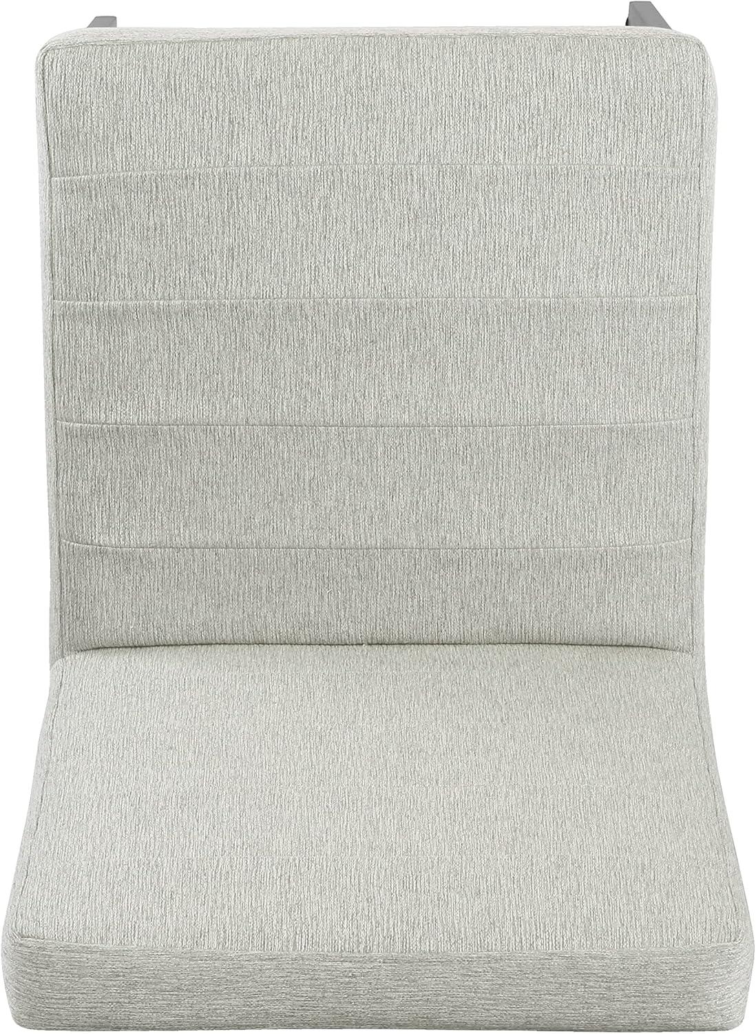 Channeled Metal Dining Chair: HomePop Modern Espresso Legs, Polyester Upholstery, 250lb Capacity
