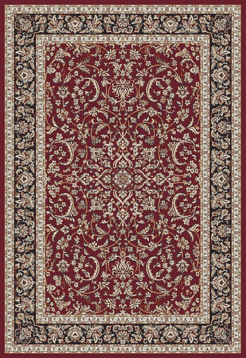 Radici USA Noble 3 x 5 (ft) Polypropylene Burgundy Rectangular Indoor Floral/Botanical Oriental Area rug