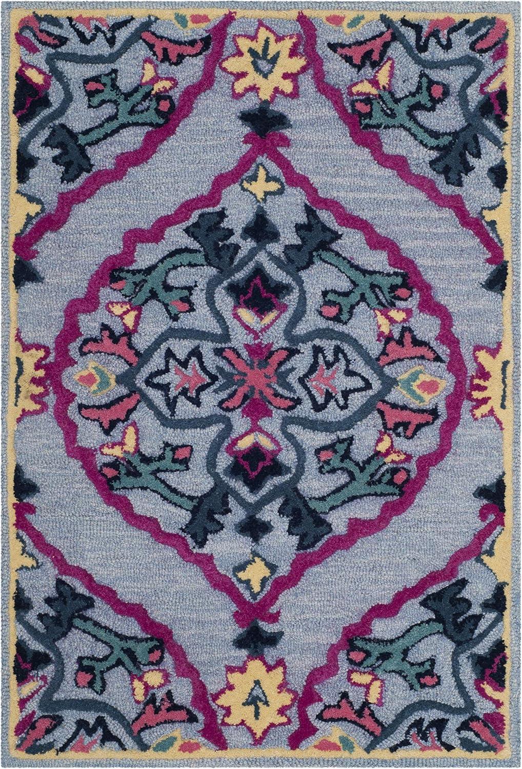 SAFAVIEH Bellagio Rio Floral Wool Area Rug, Blue/Multi, 2' x 3'