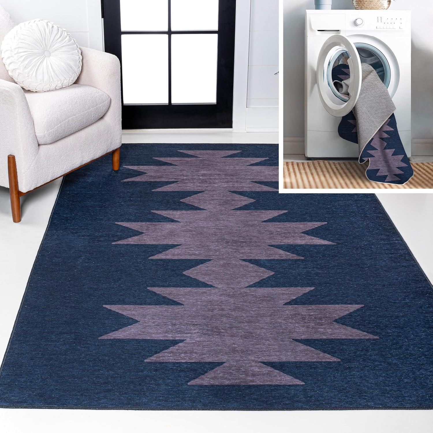 Chayton Minimalist Geometric Machine-Washable Area Rug - JONATHAN Y