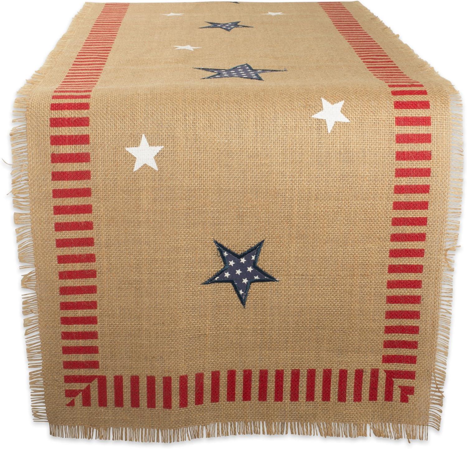 14 x 74 in. 4th of July Jute Table Runner