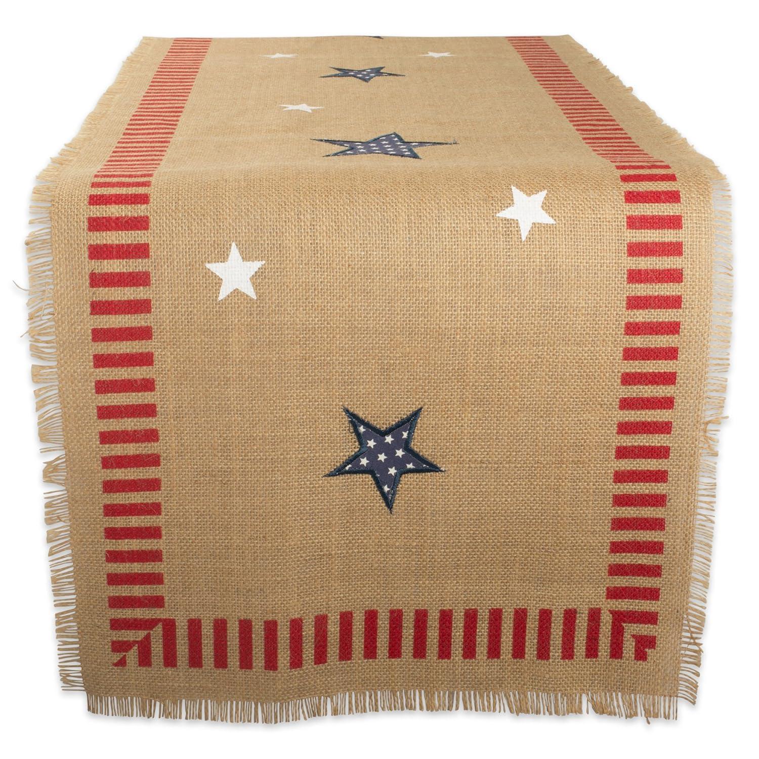 14 x 74 in. 4th of July Jute Table Runner