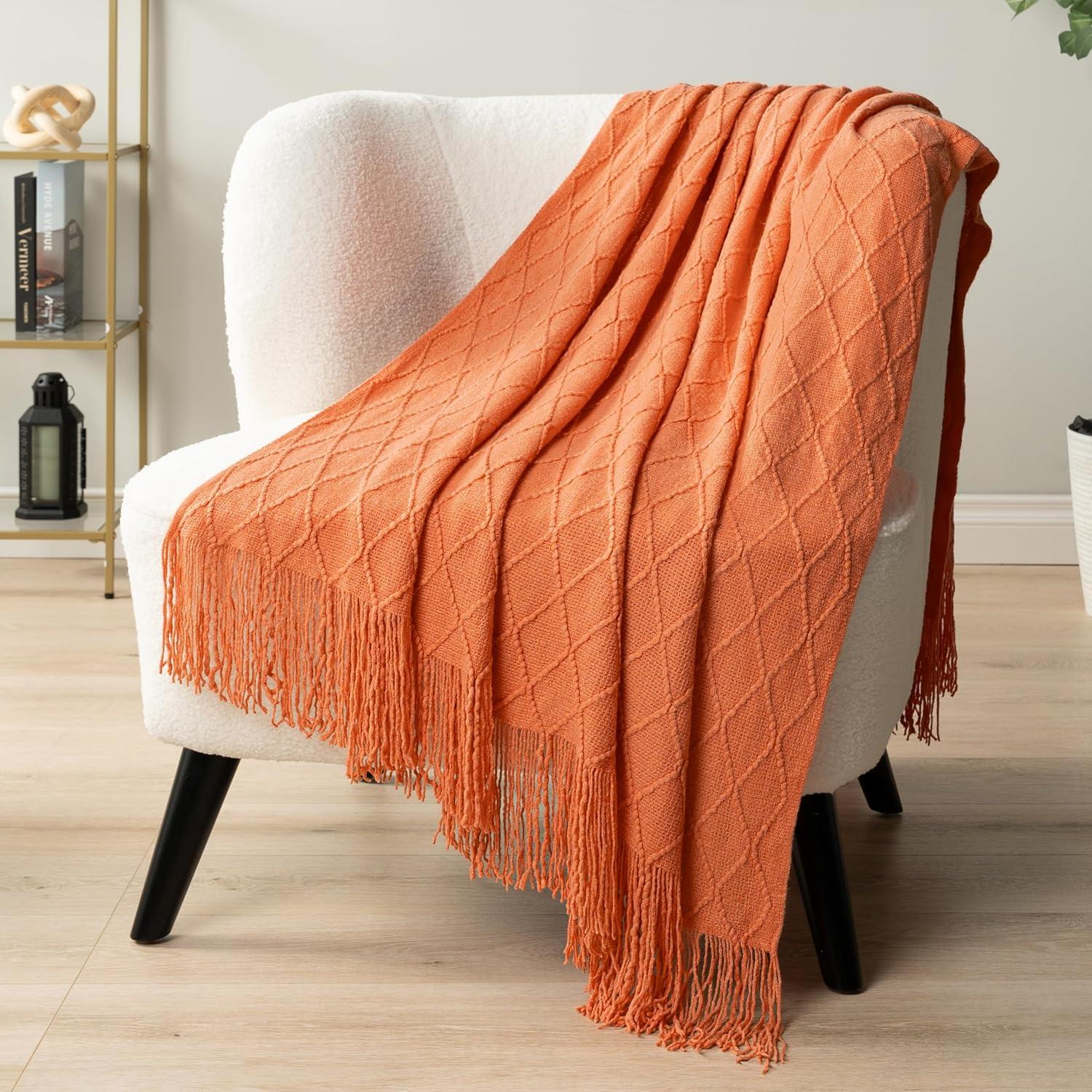 Pavilia Soft Knitted Throw Blanket for Couch, Light Pink, 50x60 & Reviews | Wayfair