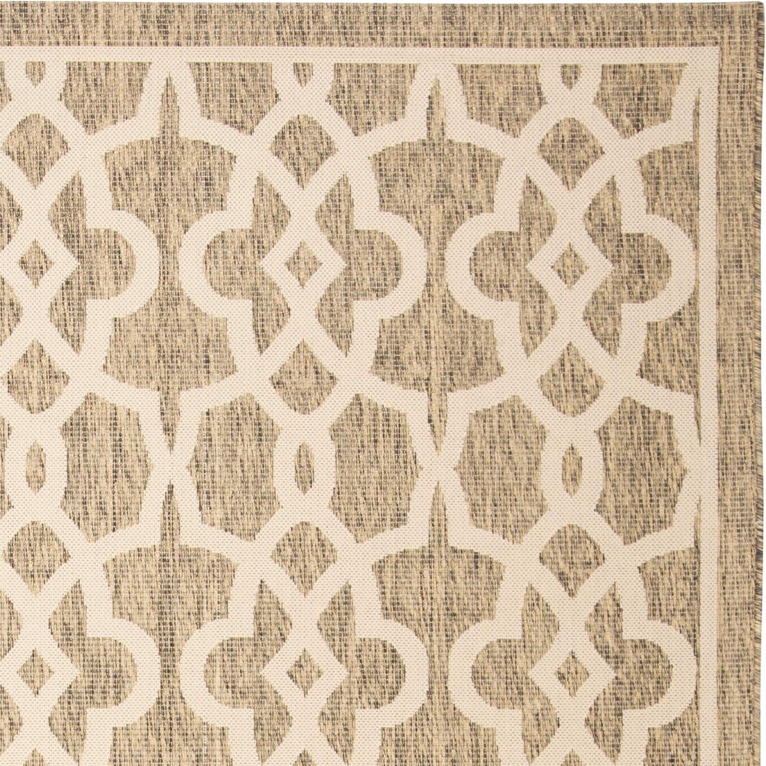 Courtyard CY6071 Power Loomed Indoor and Outdoor Area Rug - Mocha/Beige - 5'3"x7'7" - Safavieh