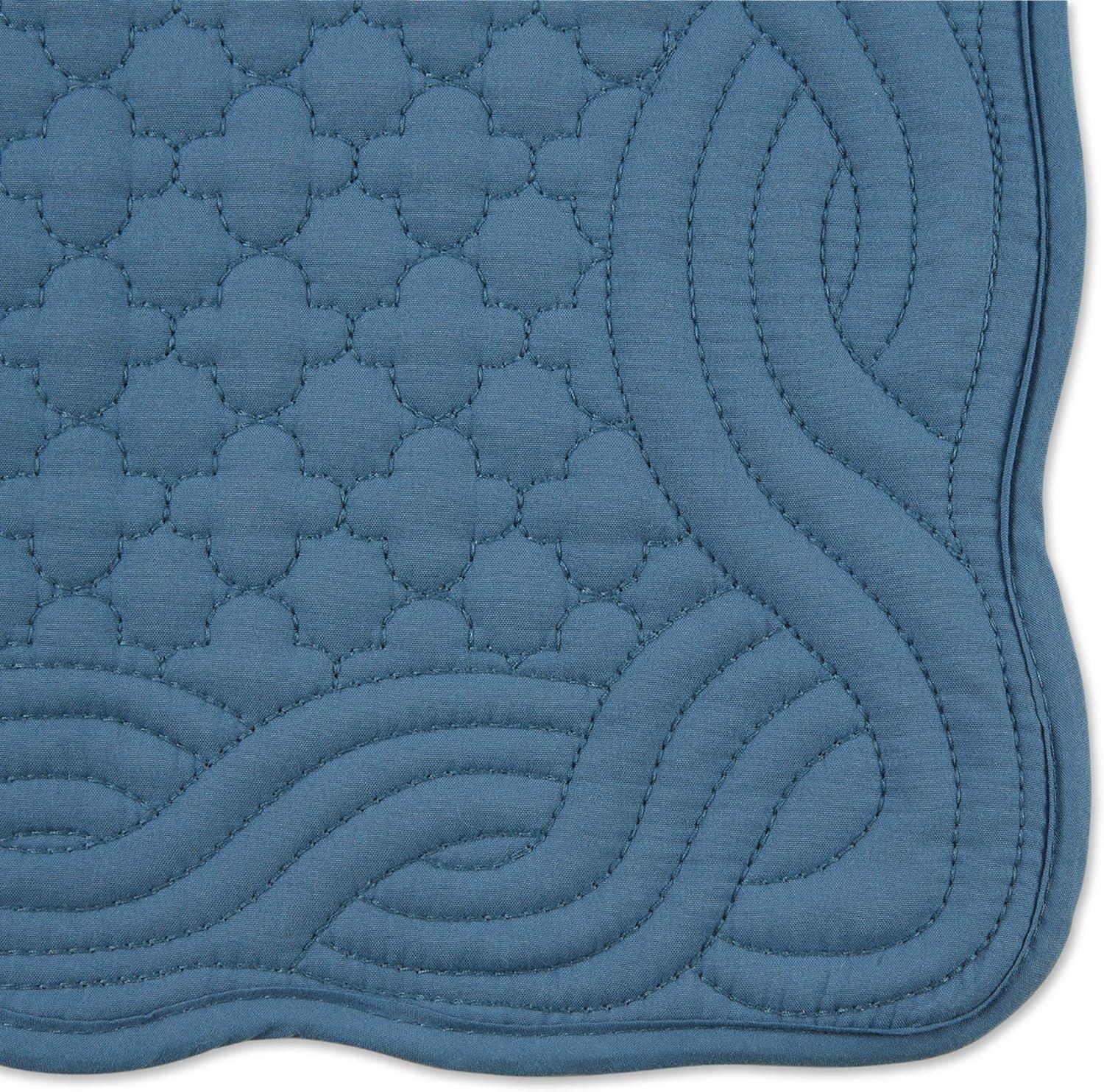 French Blue Quilted Farmhouse Placemat (Set of 6)