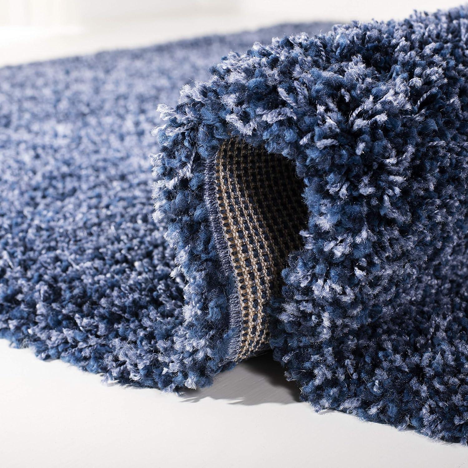 Shag SG151 Power Loomed Indoor Area Rug - Navy - 8'6"x12' - Safavieh.