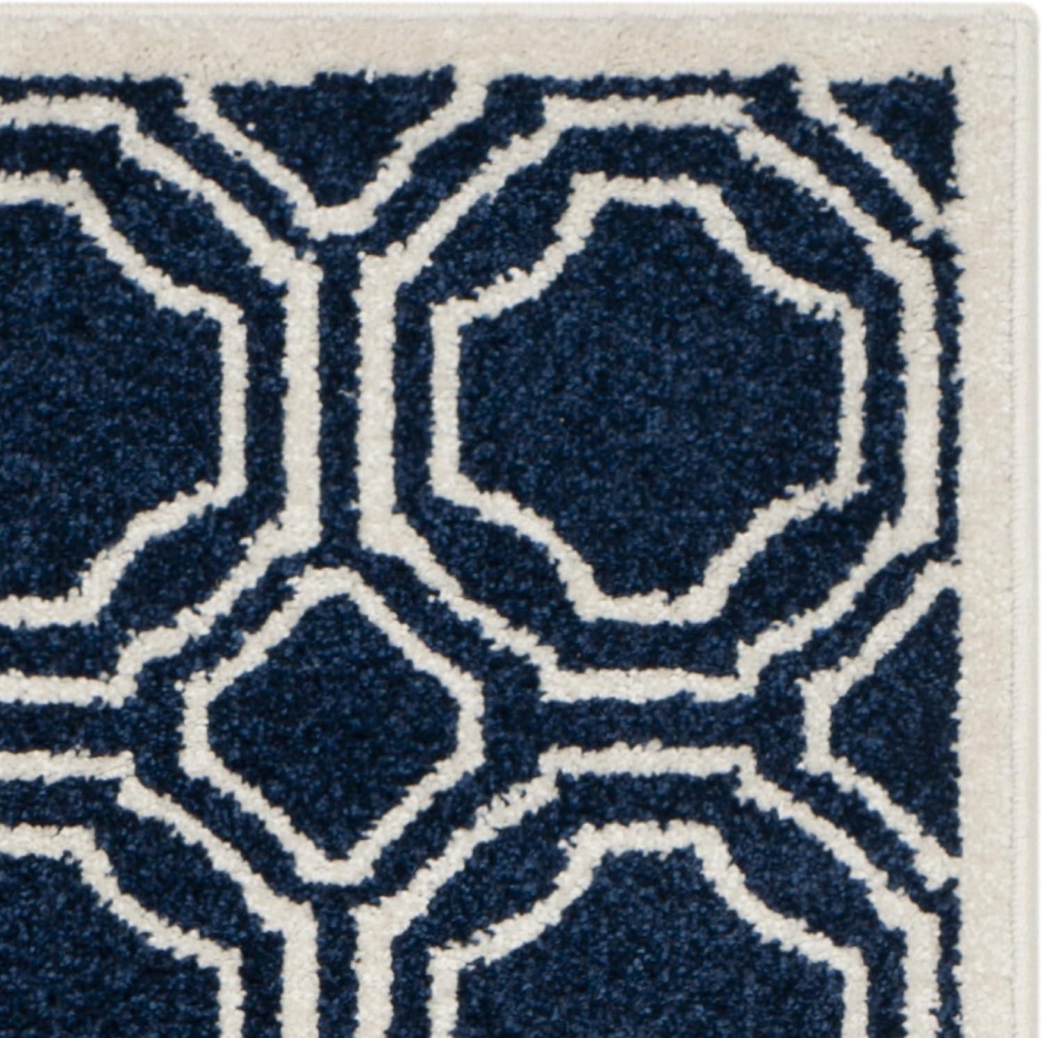 Amherst AMT411 Power Loomed Accent Rug - Navy/Ivory - 2'6"x4' - Safavieh.