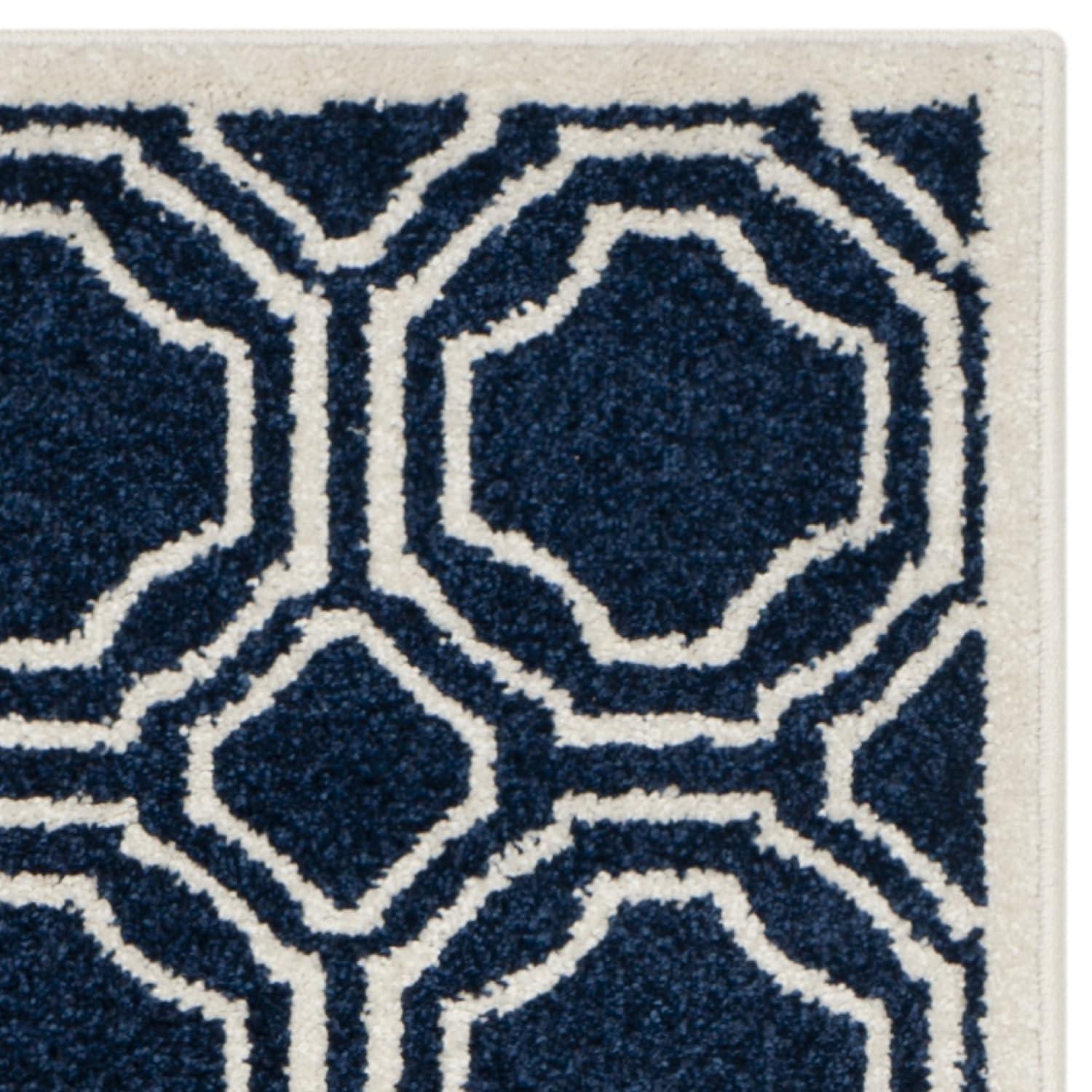 Amherst AMT411 Power Loomed Accent Rug - Navy/Ivory - 2'6"x4' - Safavieh.