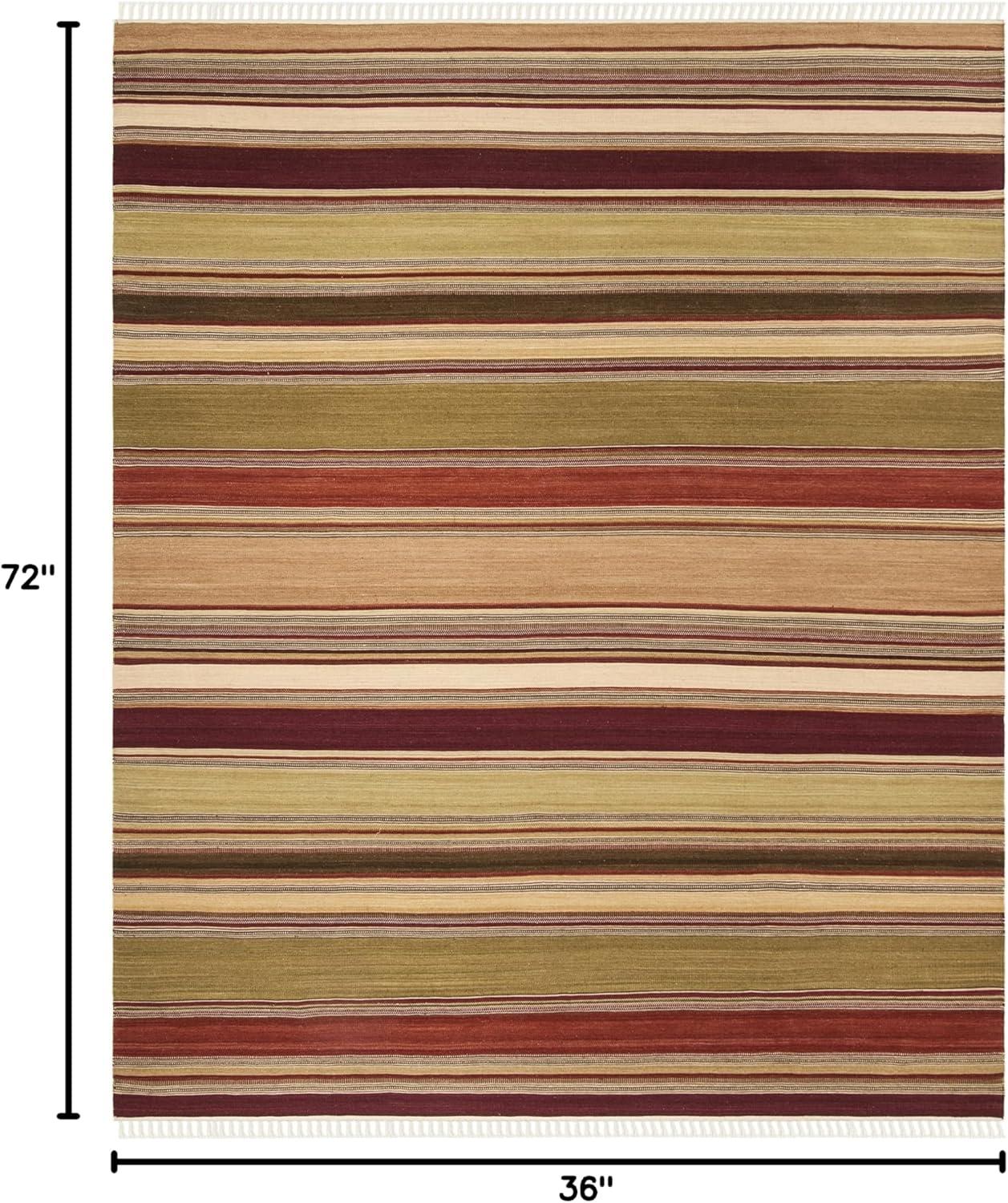 SAFAVIEH Striped Kilim STK313A Handwoven Red Rug