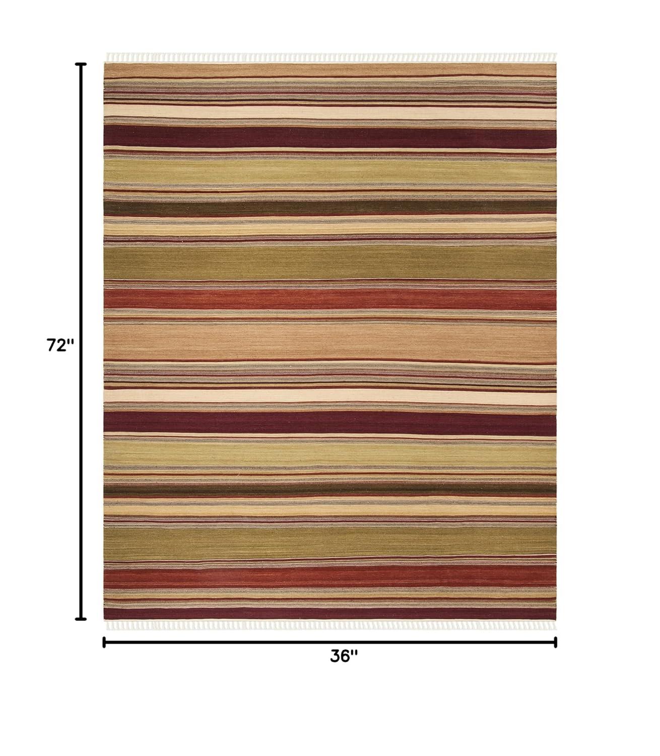 SAFAVIEH Striped Kilim STK313A Handwoven Red Rug