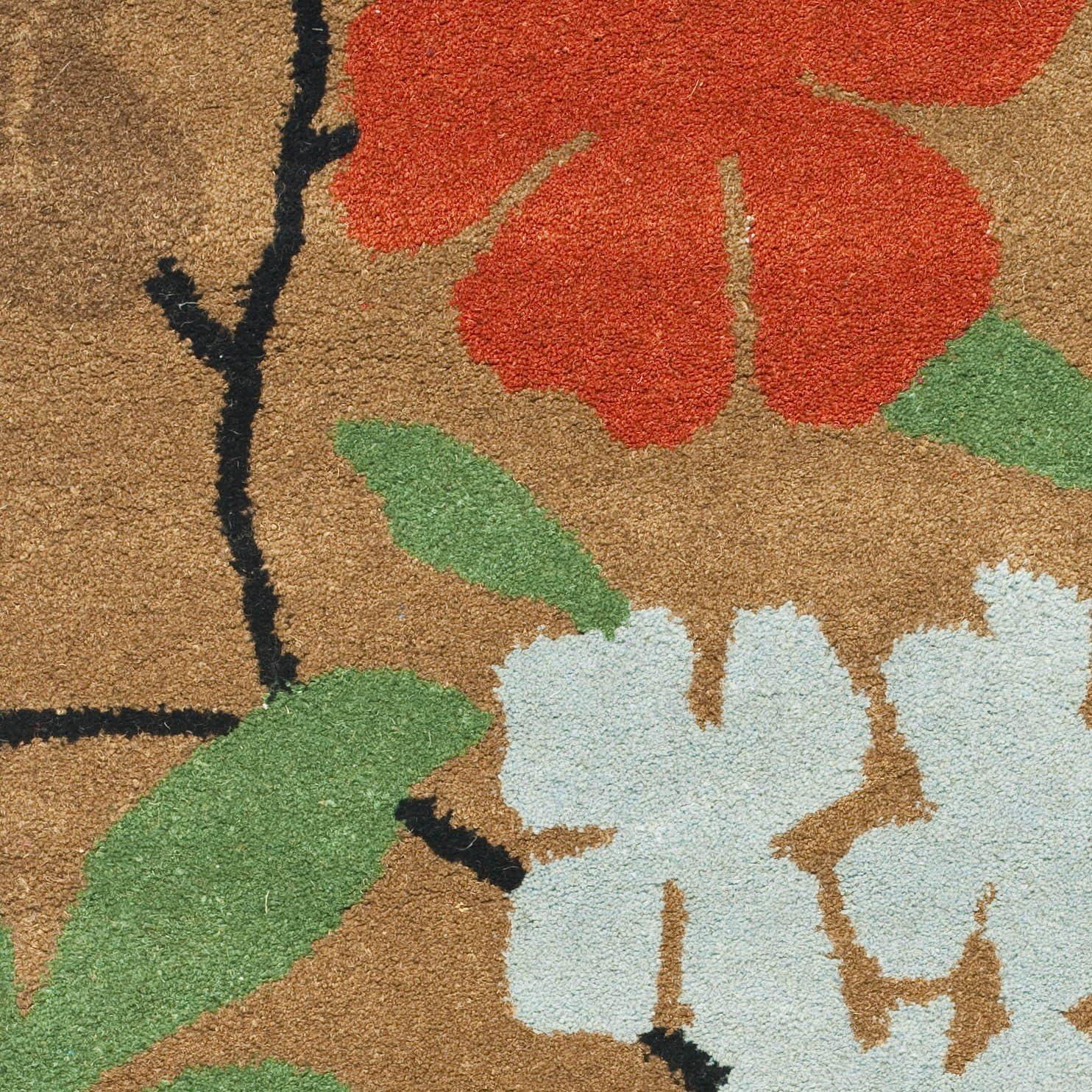 SAFAVIEH Soho Jasper Floral Wool Area Rug, Brown/Multi, 2' x 3'