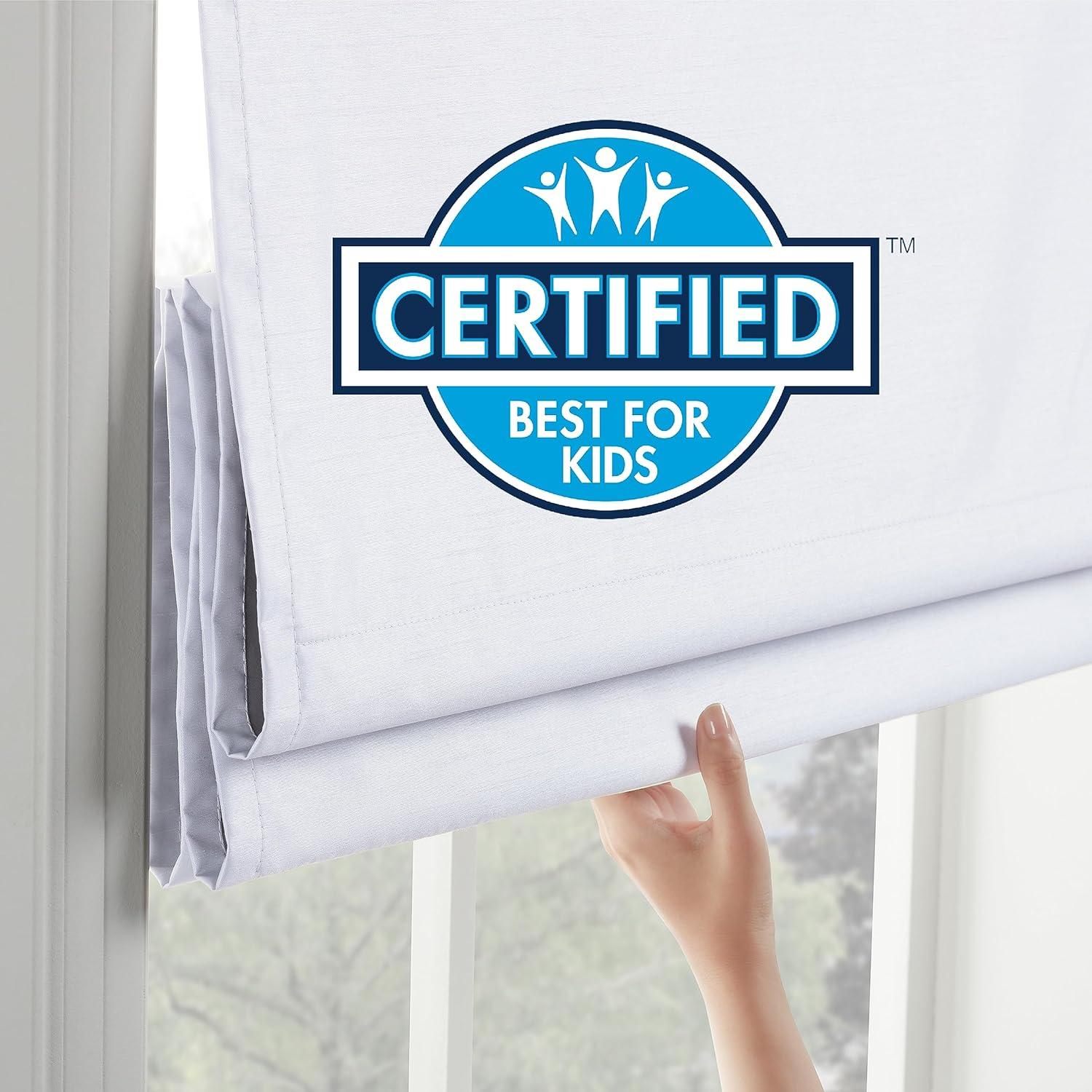 Eclipse Lane Cordless Roman Shades for Windows, Room Darkening, 33 in Wide x 64 in Long, Noise Reducing and Energy Efficient Window Treatments for Living Room, Bedroom or Office, Grey