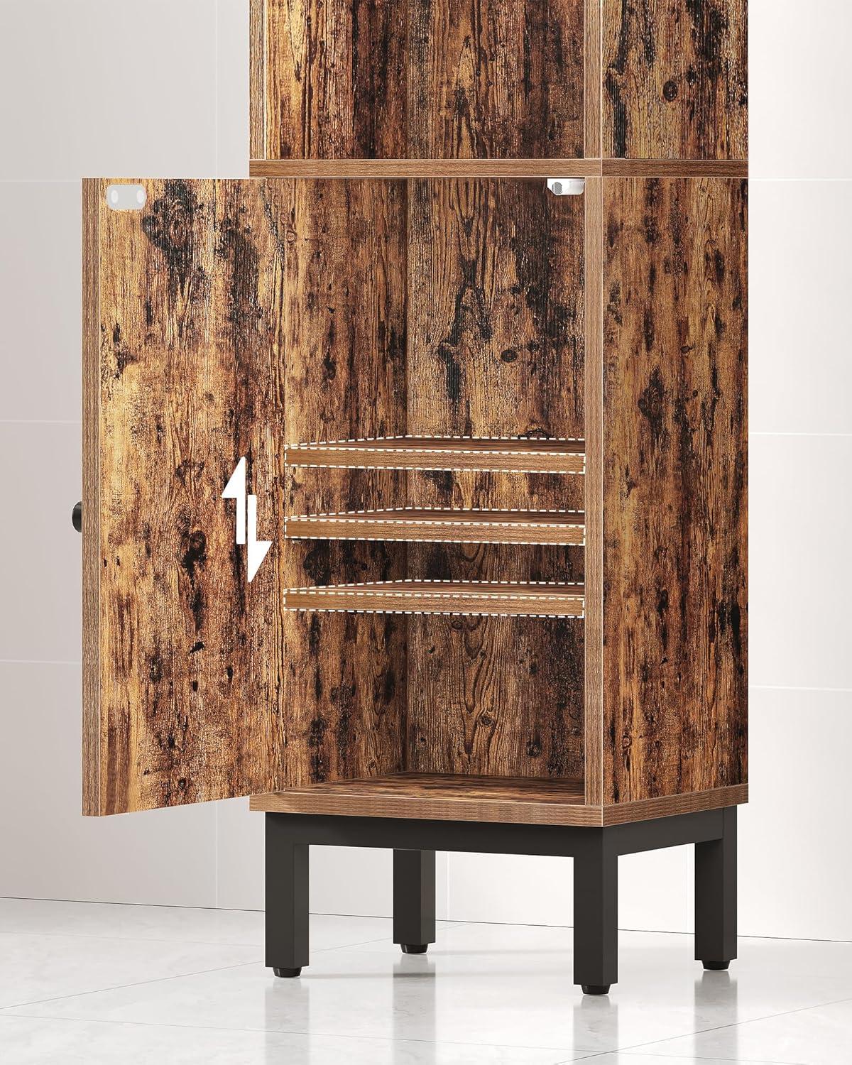 Mercer41 Bathroom Storage Cabinet, Small Corner Floor Cabinet with Door and Shelves, Narrow Toilet Paper Cabinet, Bathroom Organizer with Adjustable Shelf, for Small Spaces