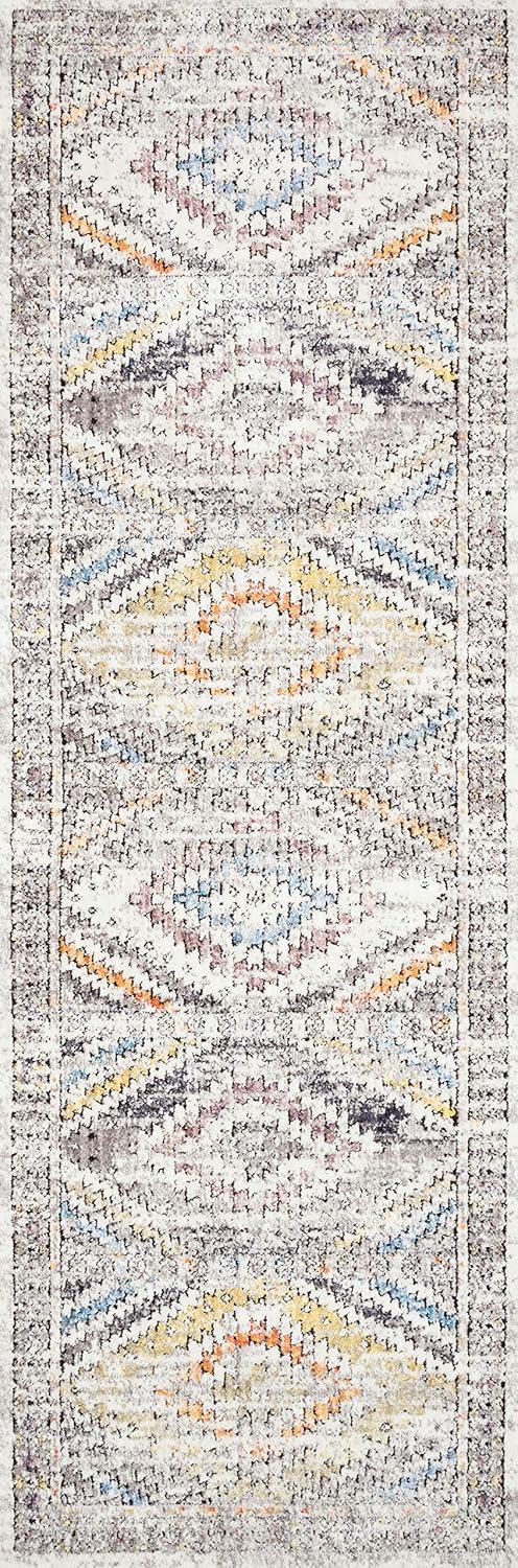 Ivory Elegance 9'6" x 13'3" Synthetic Stain-Resistant Area Rug