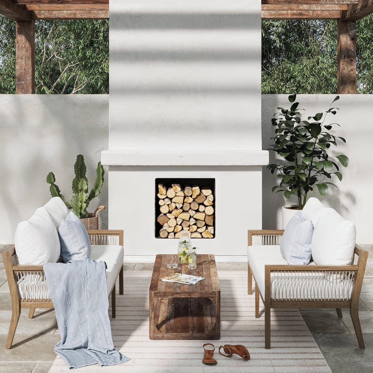Nathan James Set of 2 Freya Outdoor Loveseat White